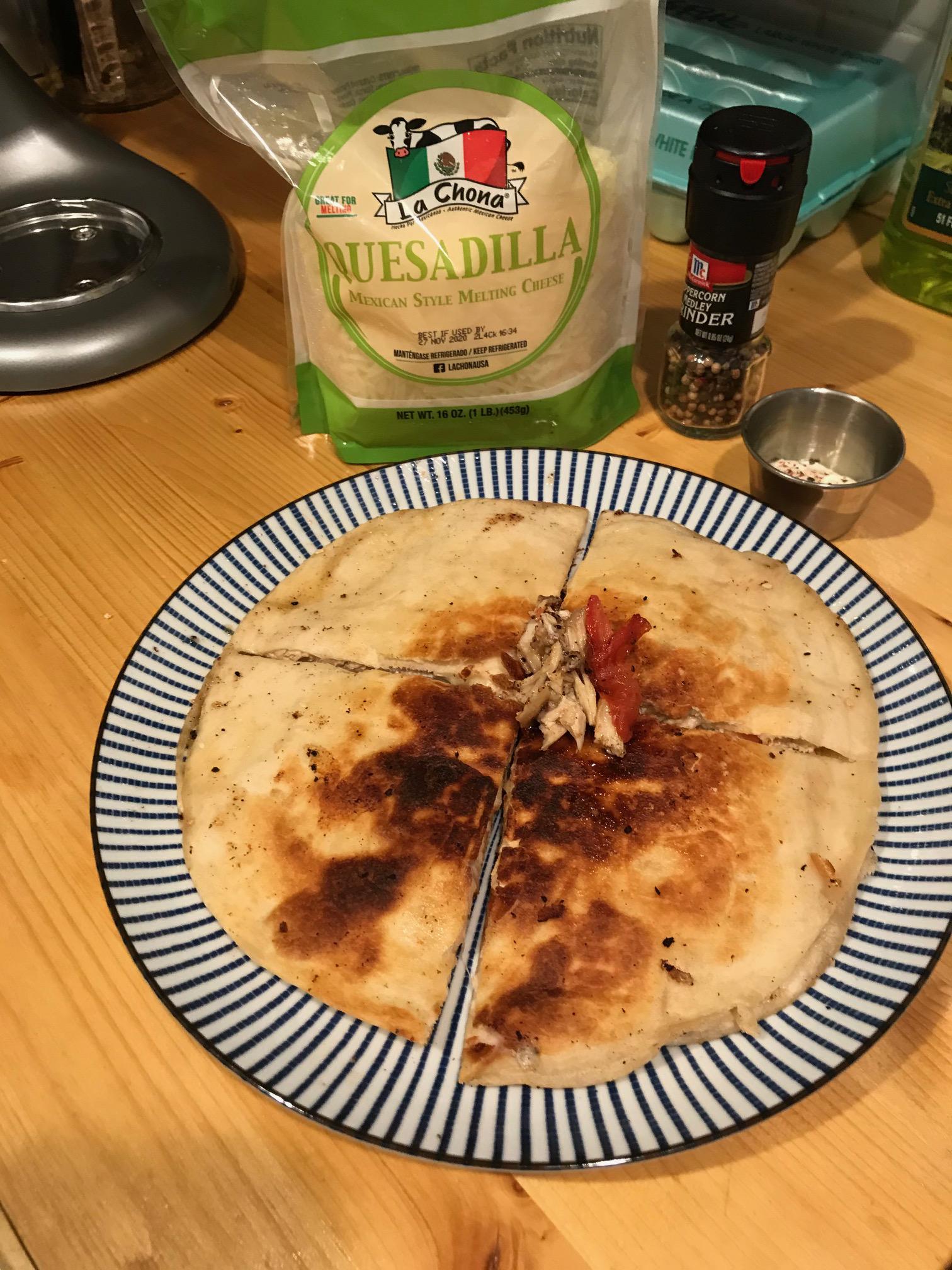 castiron chicken, tomato & cheese (quesadilla) melt r/melts