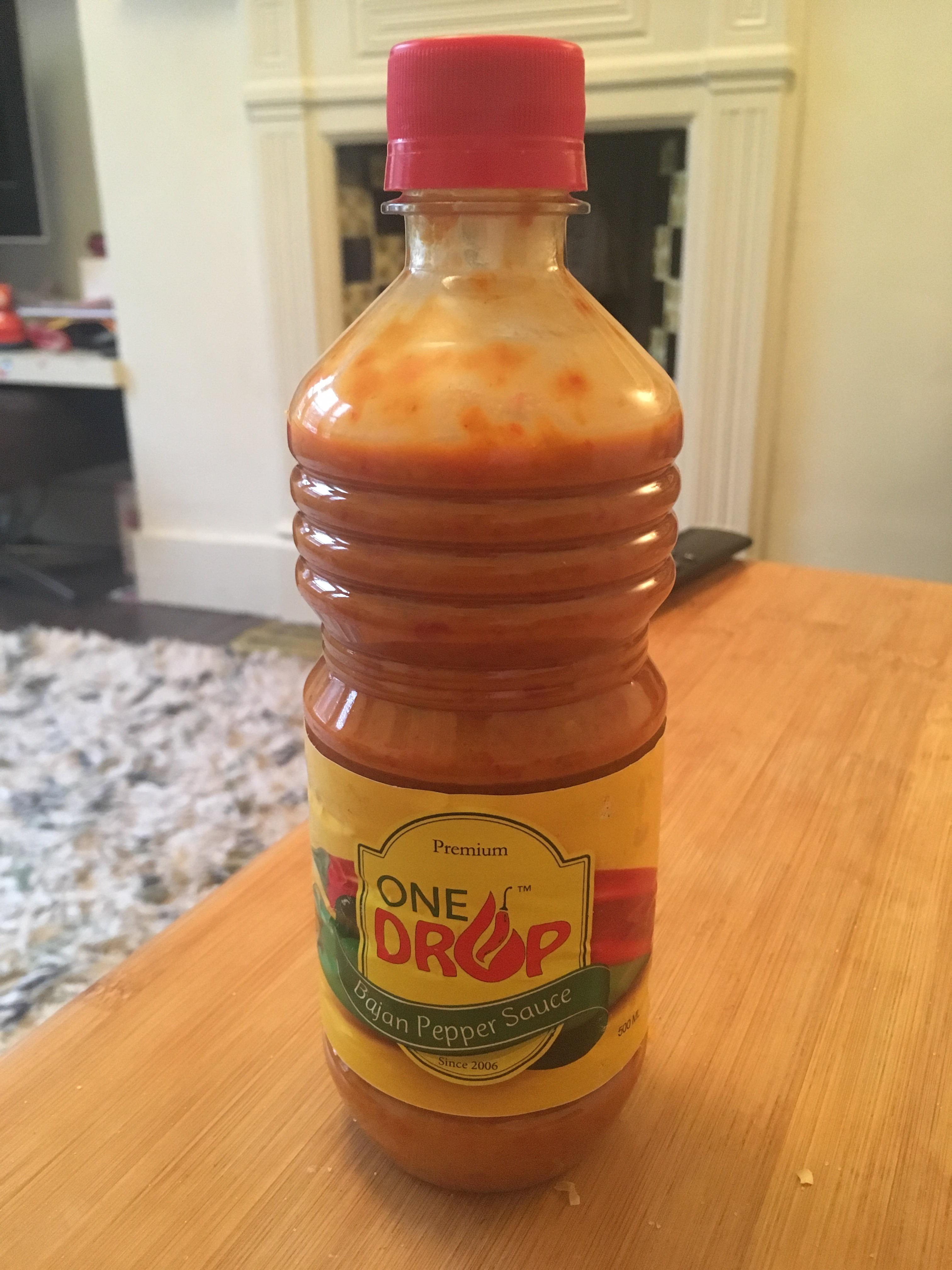 One drop pepper sauce from Barbados. Huge flavour, serious heat r