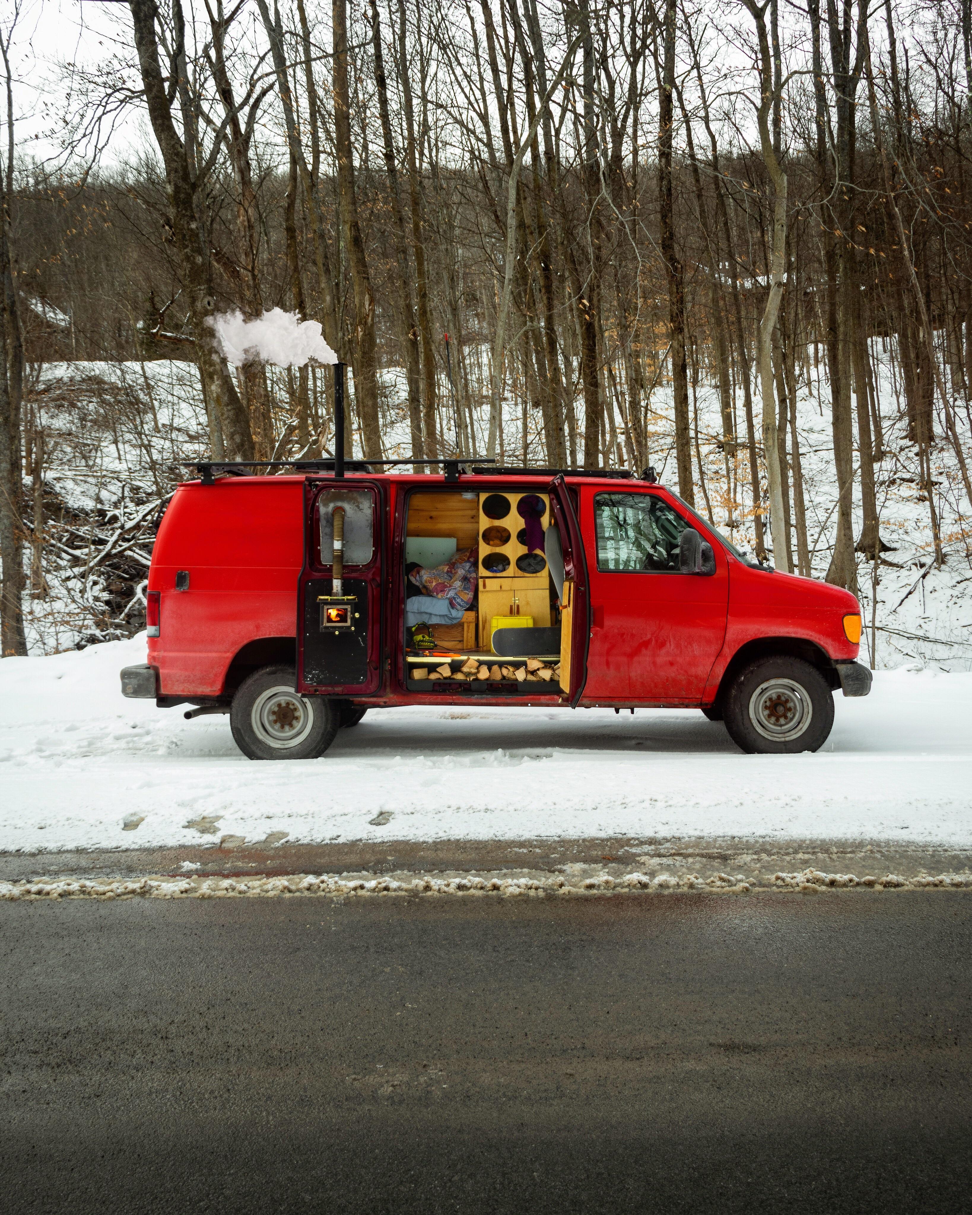 I posted about my wood stove in my van a while back, heres a picture of
