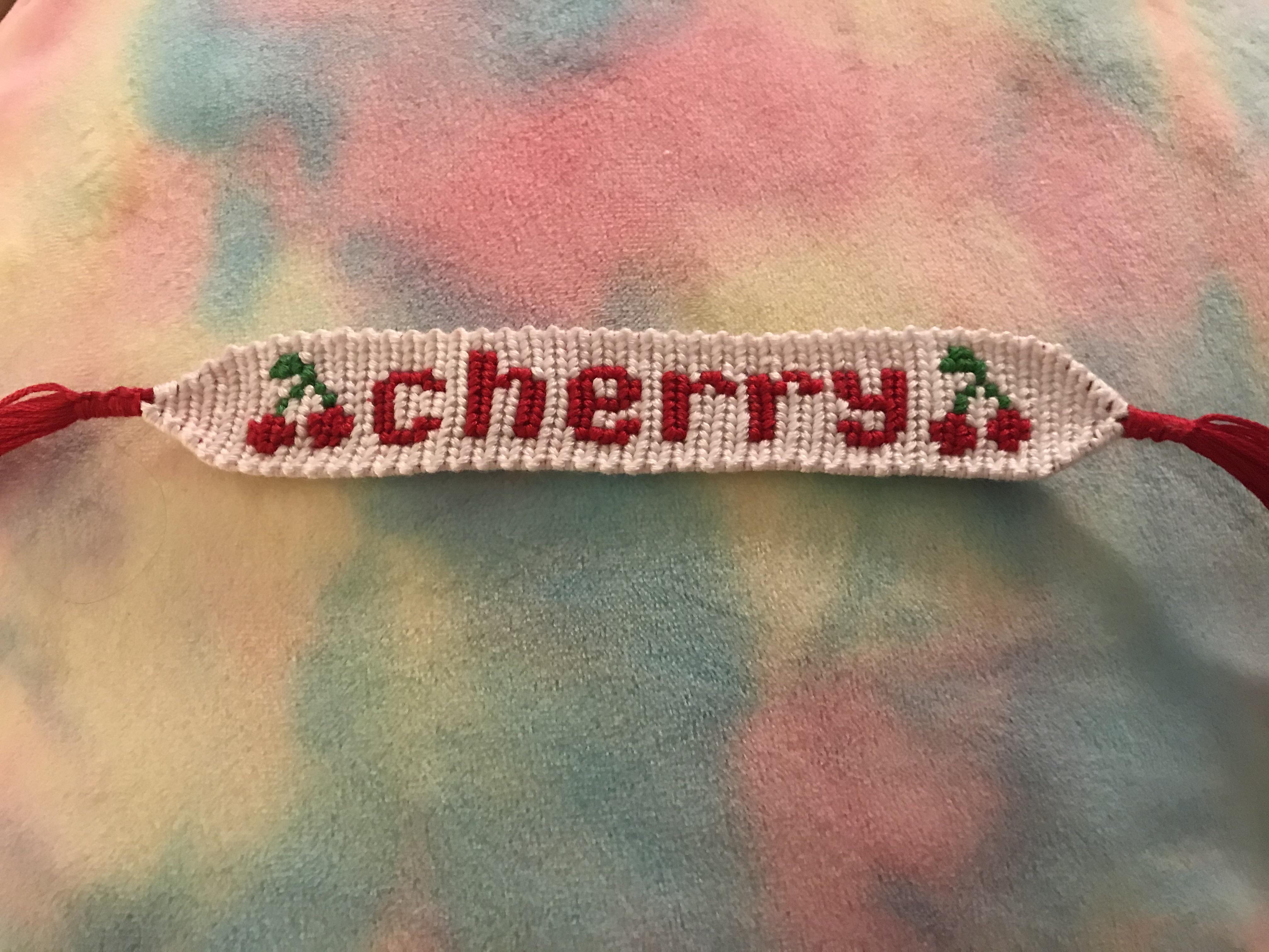 Second alpha bracelet I've ever completed! The cherries are 25002 on BB ) r/friendshipbracelets