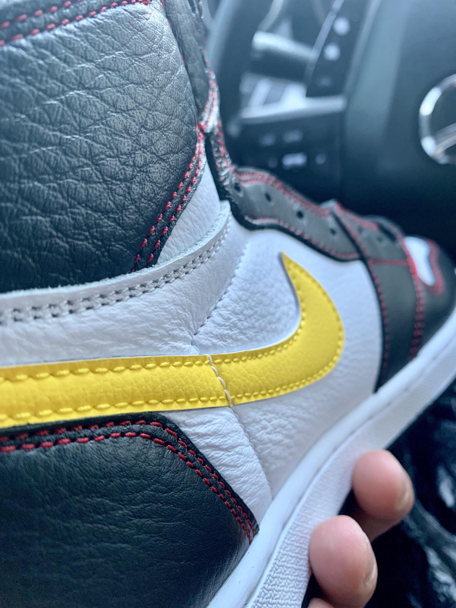 The new Jordan 1 High Defiant has Tumbled Leather on every part except