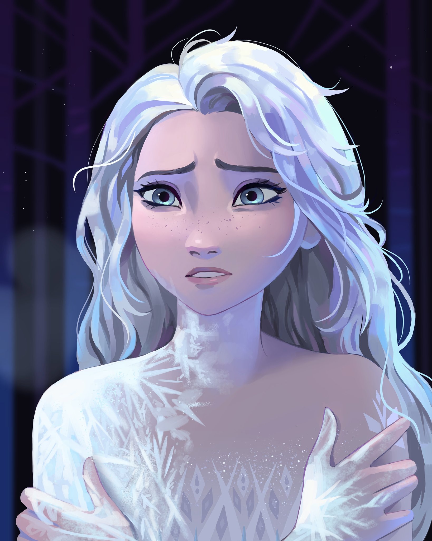 Freezing Elsa (by tadpole_art) r/Frozen