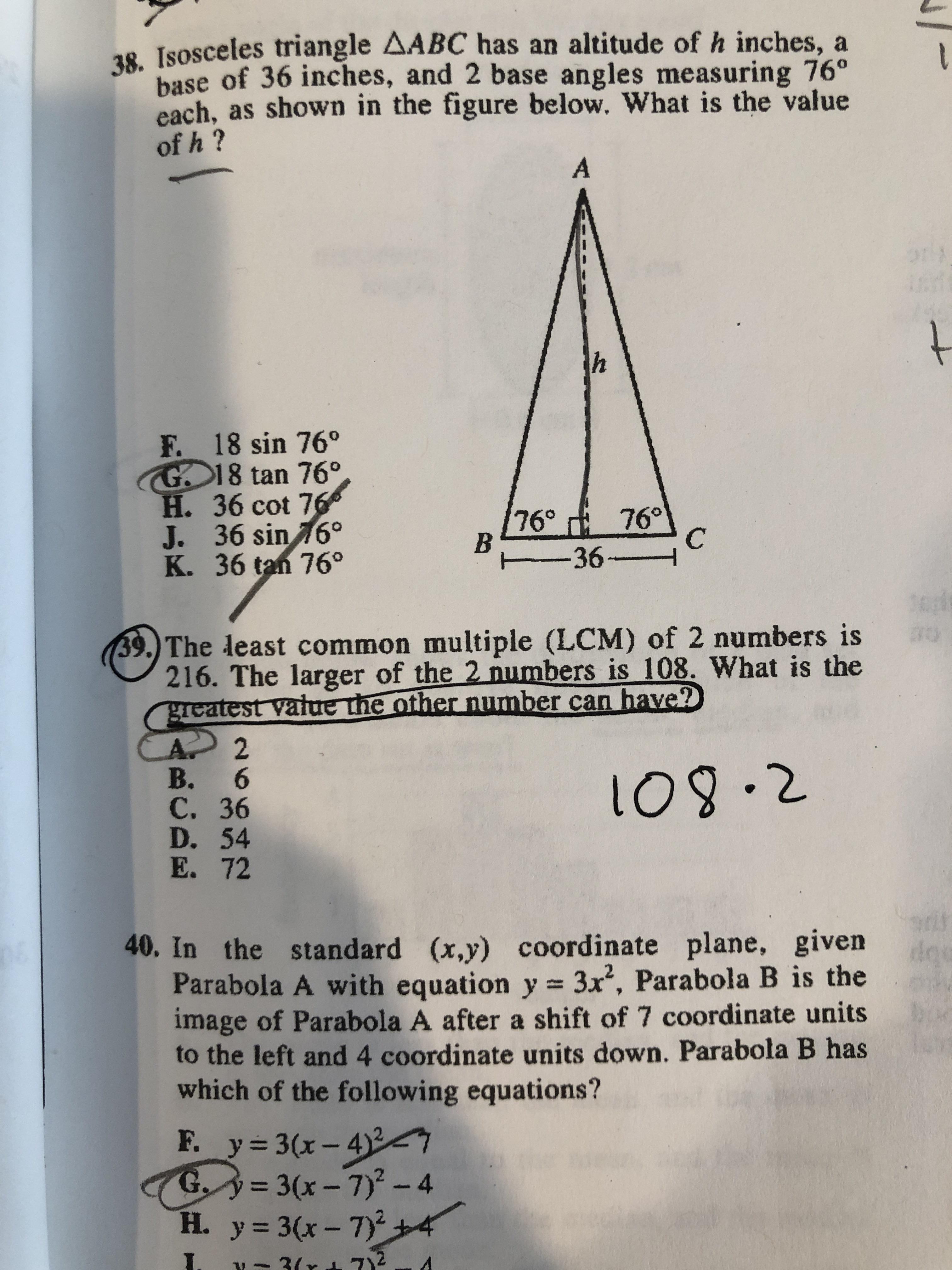 39? Z15, answer is E ACT