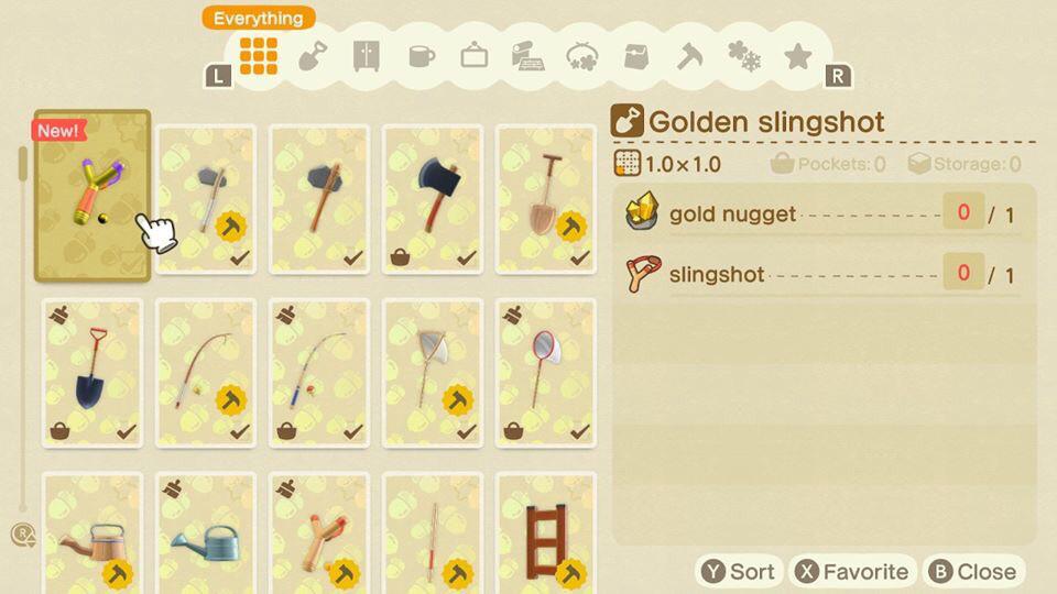 I found the golden slingshot diy! r/AnimalCrossing