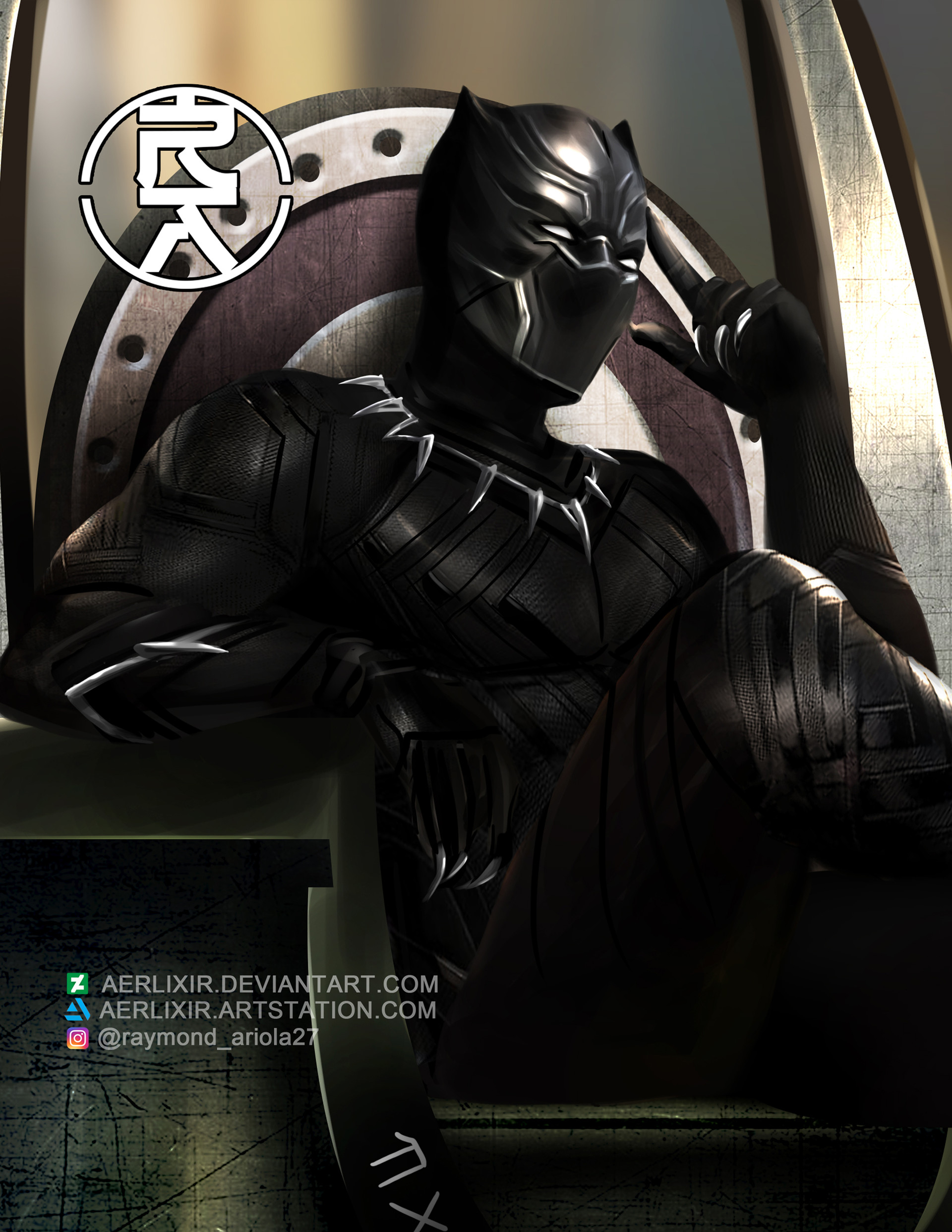 Black Panther on the throne by AERLIXIR. r/marvelstudios
