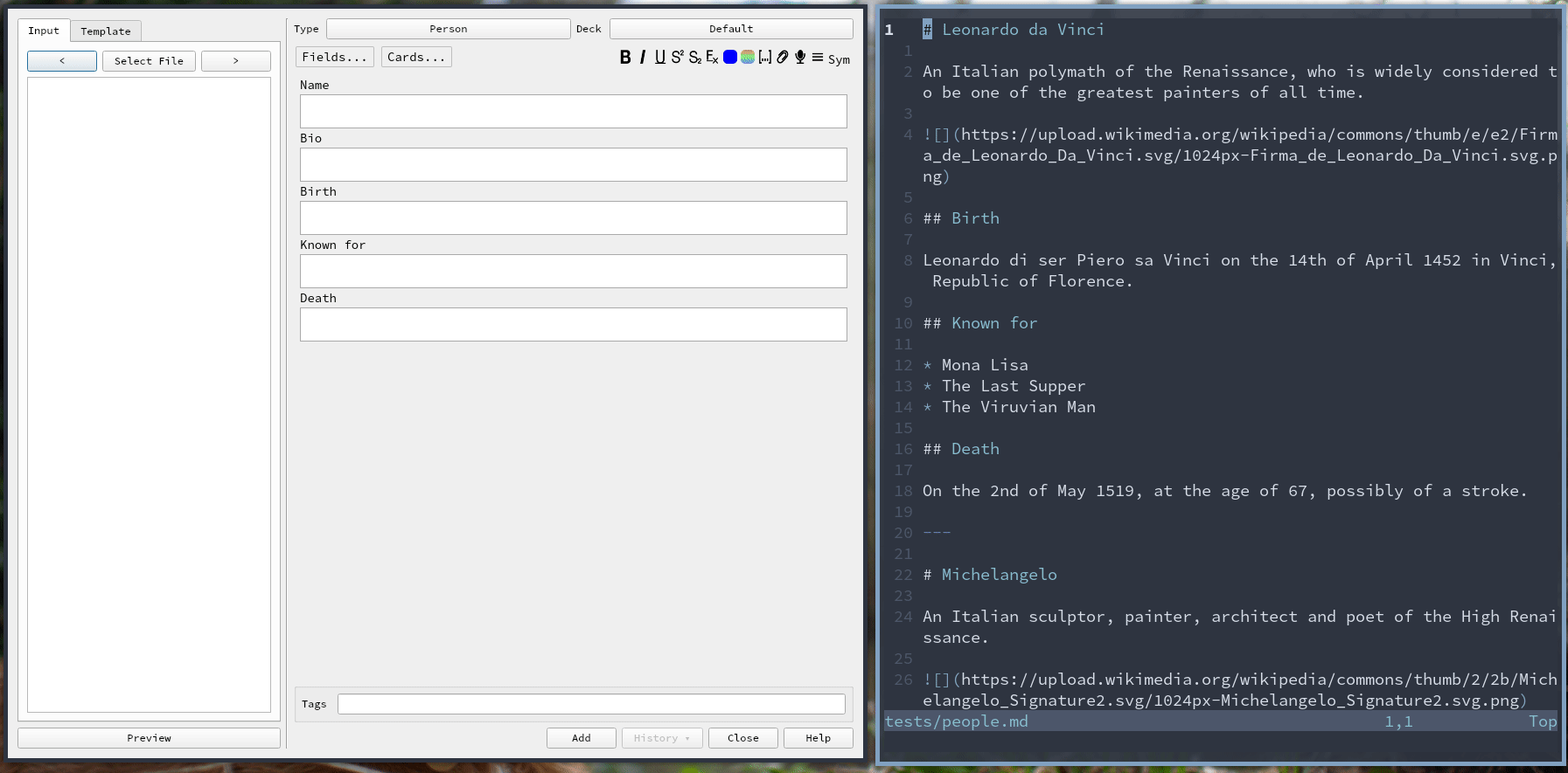 Ankidown an in progress addon to allow flexible importing of documents Anki