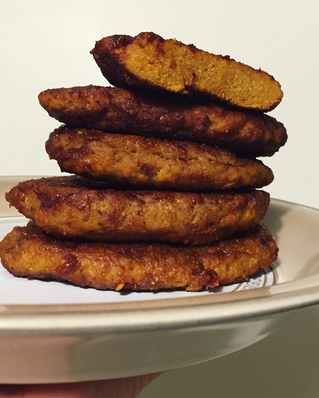 Seitan fully cooked! I cut a piece so you can see what it looks like on