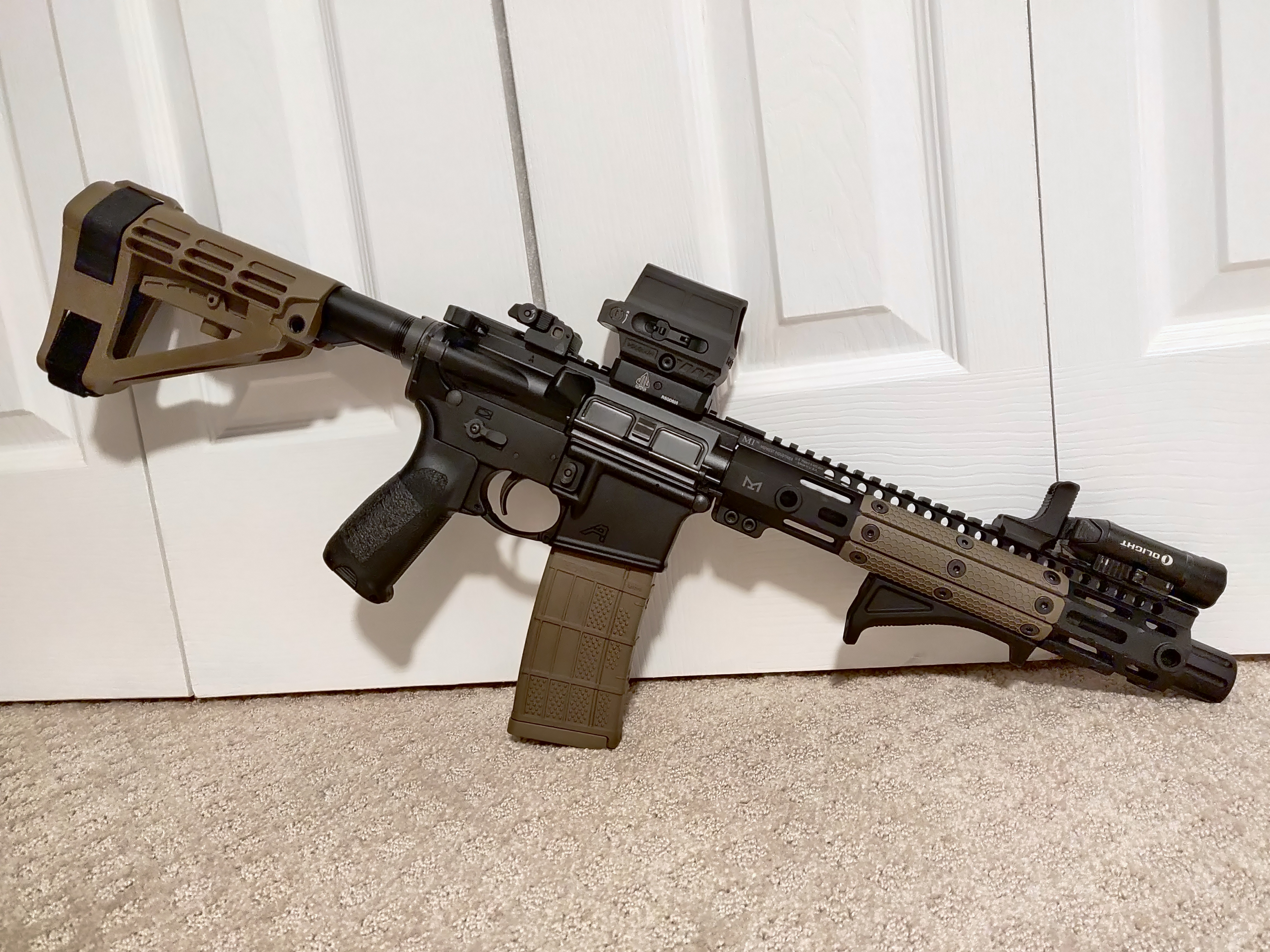 Home Defense Setup 10.5 Aero Precision Pistol (yes, I know the safety