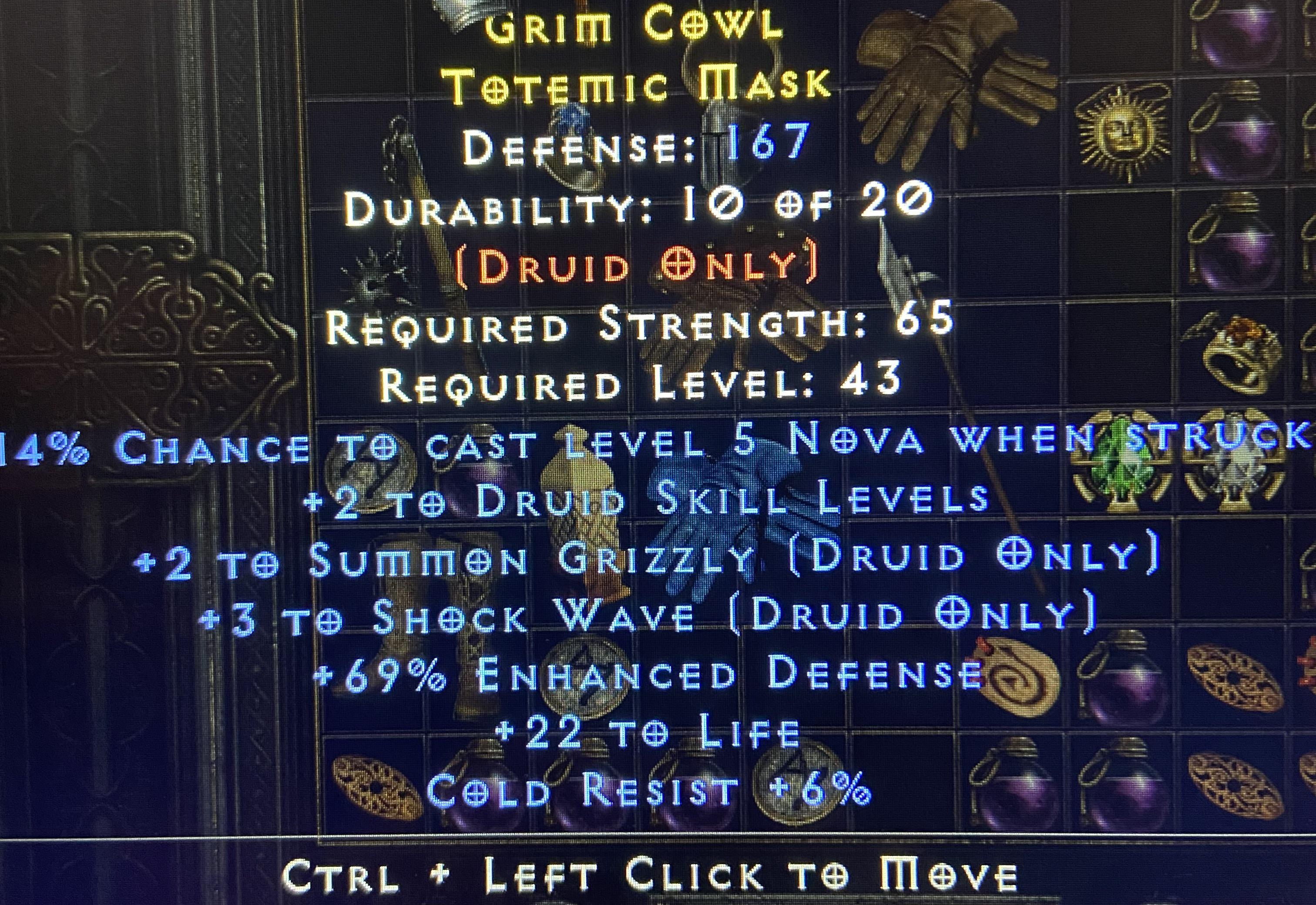 Where is that summon grizzly druid? Druid helm price check r/Diablo_2