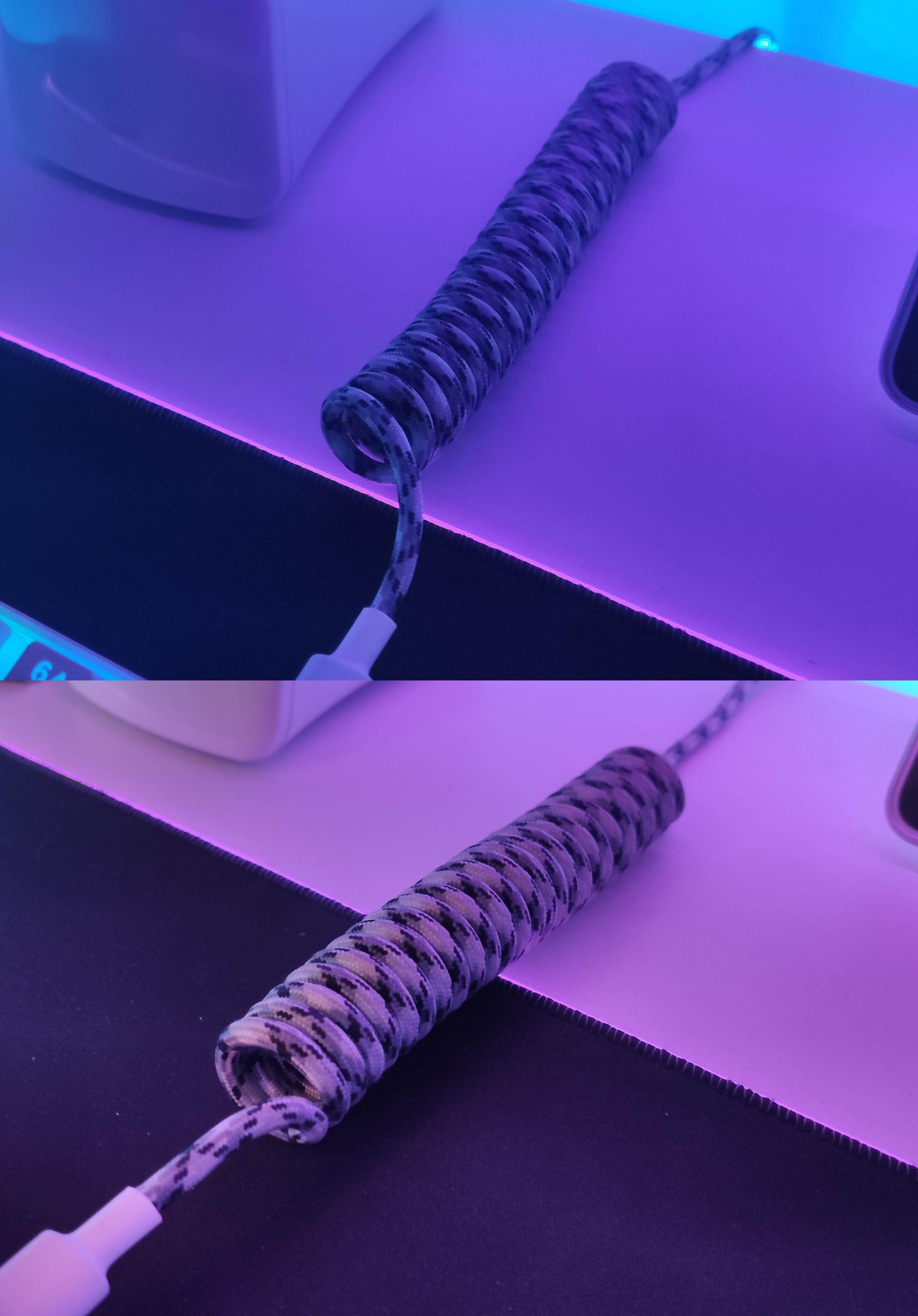 First DIY cable! Before VS after reversing the coil.. Pretty happy with