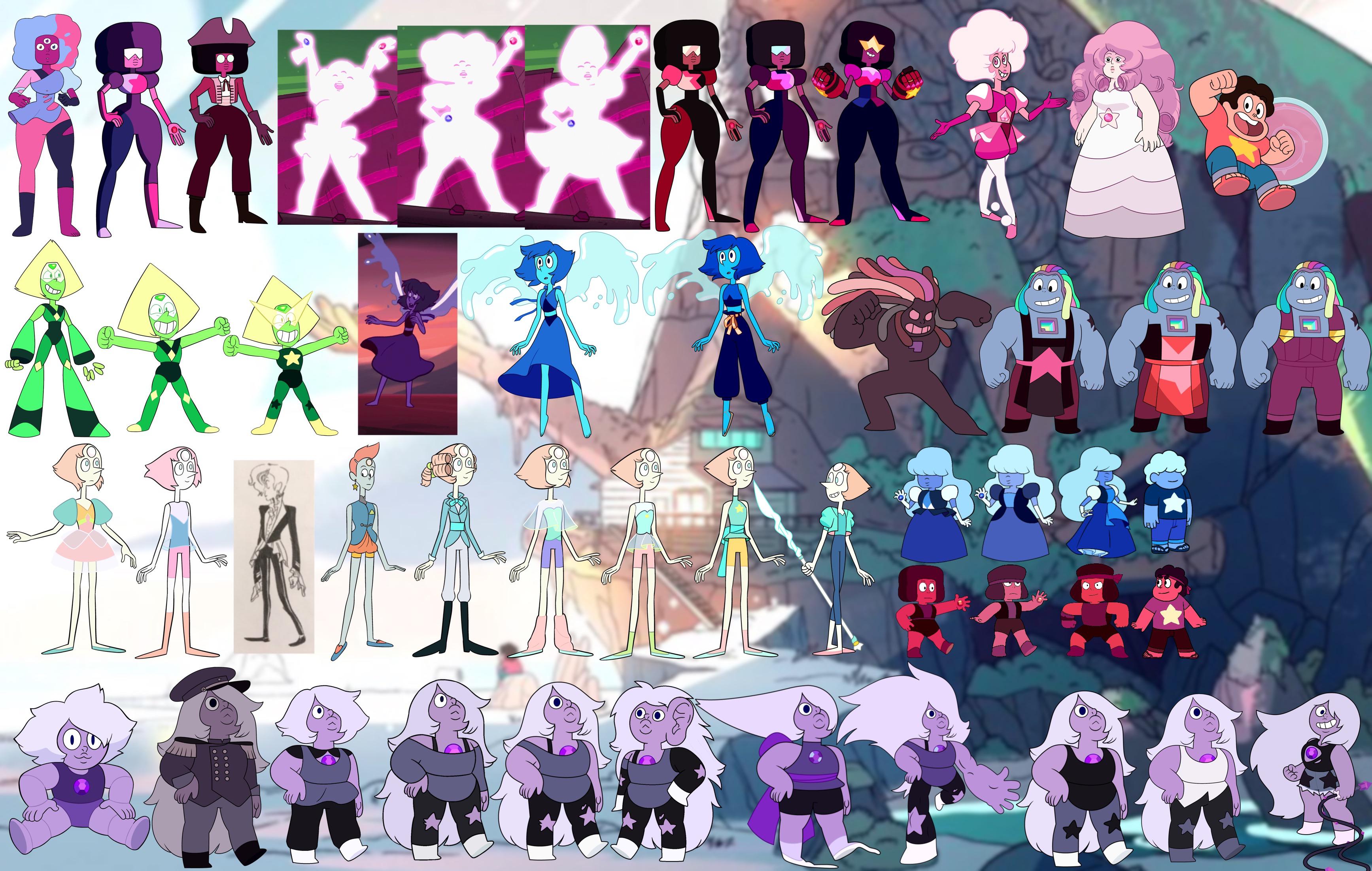 Every form the crystal gems have had so far r/stevenuniverse