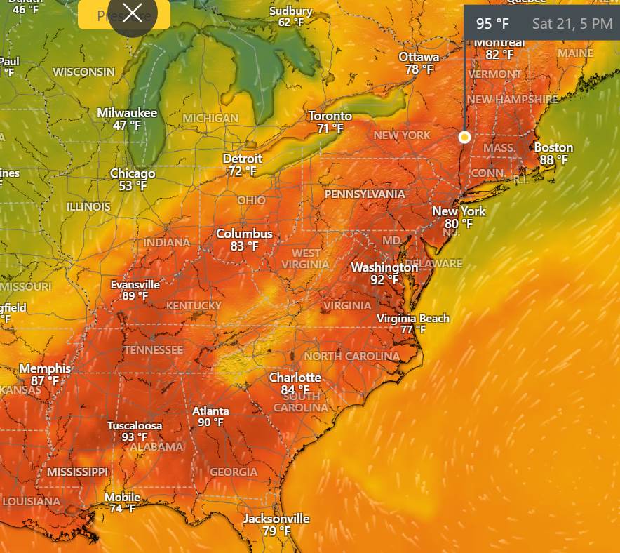 How is it going to be hotter in Albany than pretty much anywhere else