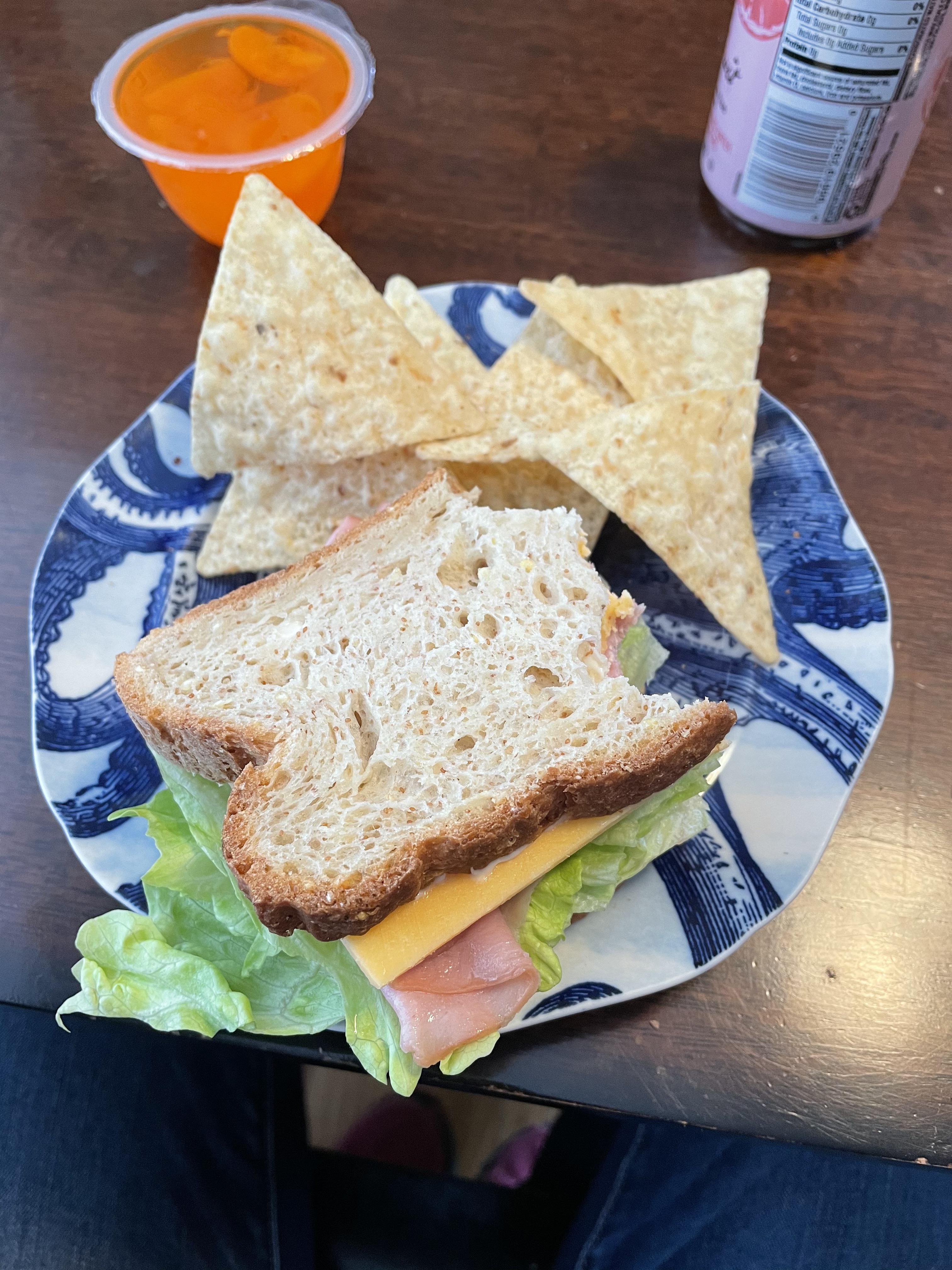 Latchkey kid sandwich. Ham, cheese and iceberg. r/depressionmeals