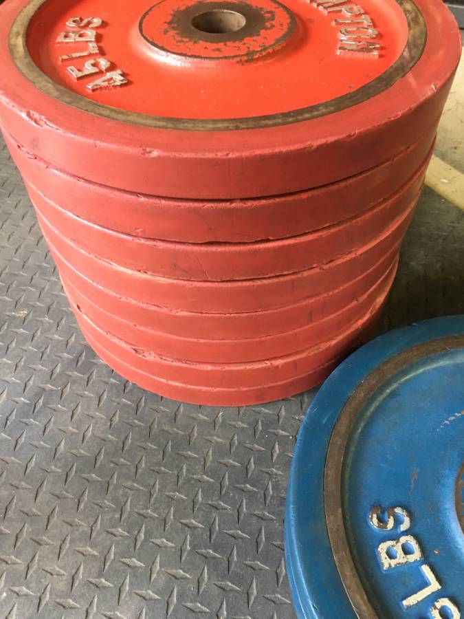 Deal check. 8*45 and 2 35lb Hampton bumper plates (rubber covered) for