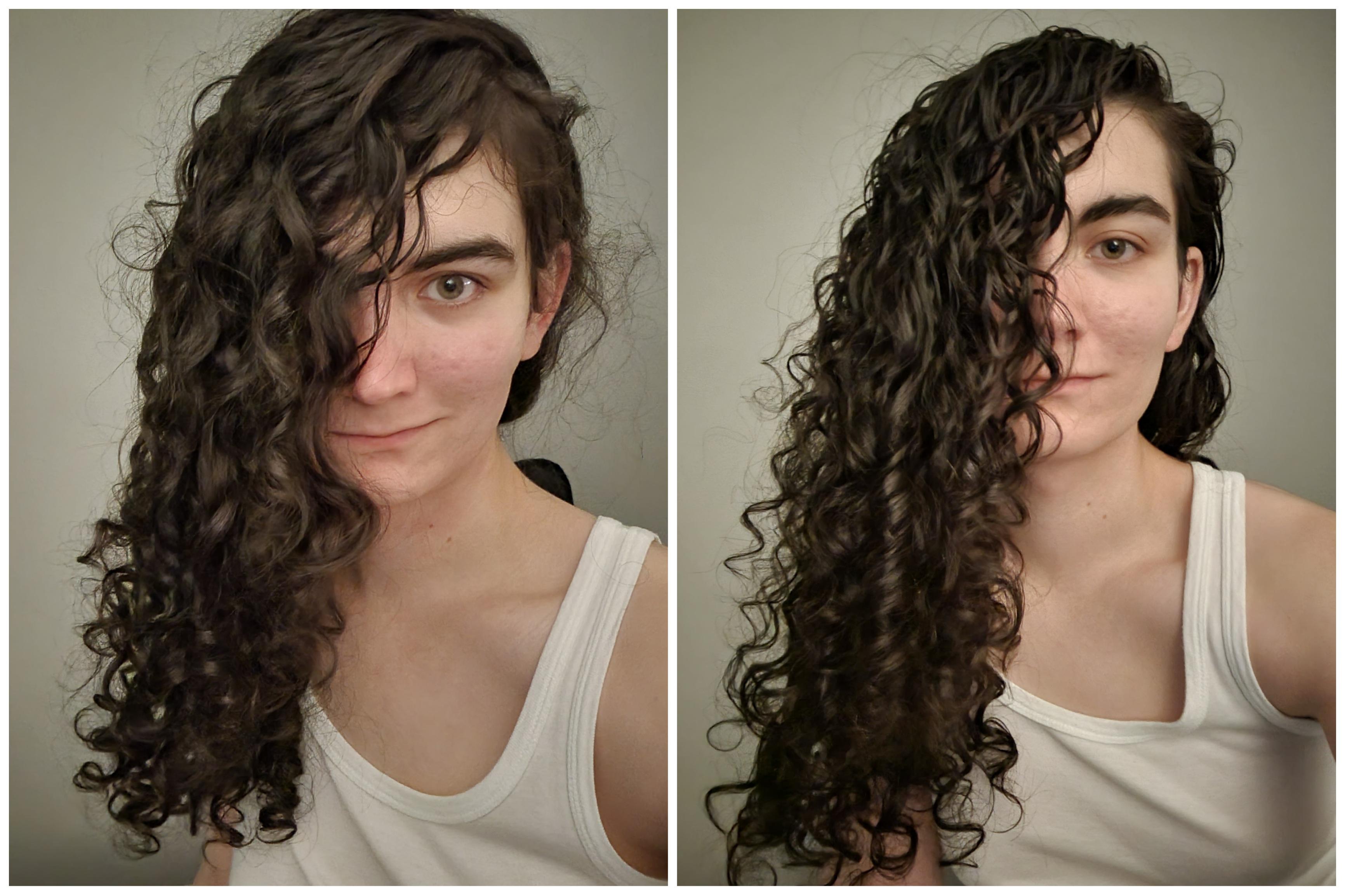 No gel vs. Gel (Shea moisture coconut hibiscus curling gel souffle) r