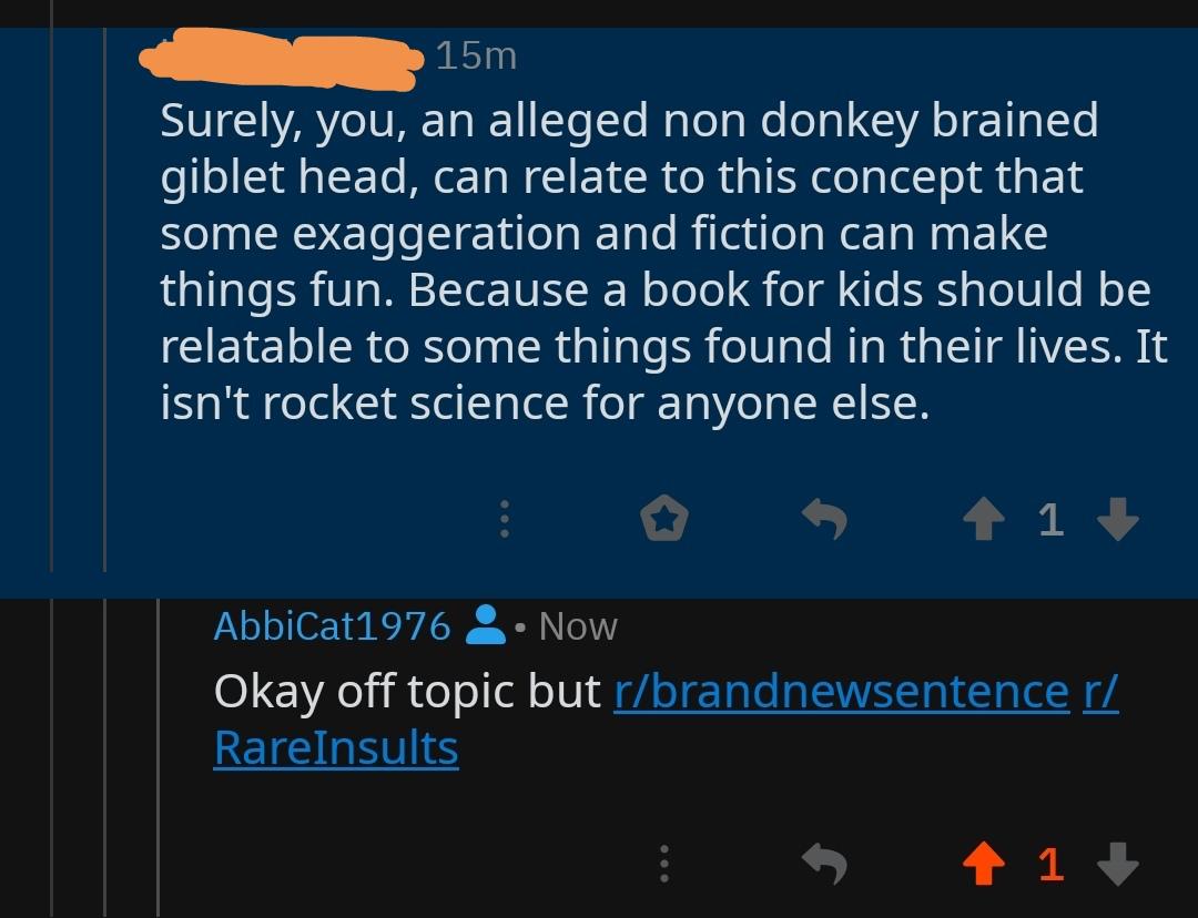 An alleged non donkey brained giblet head r/rareinsults