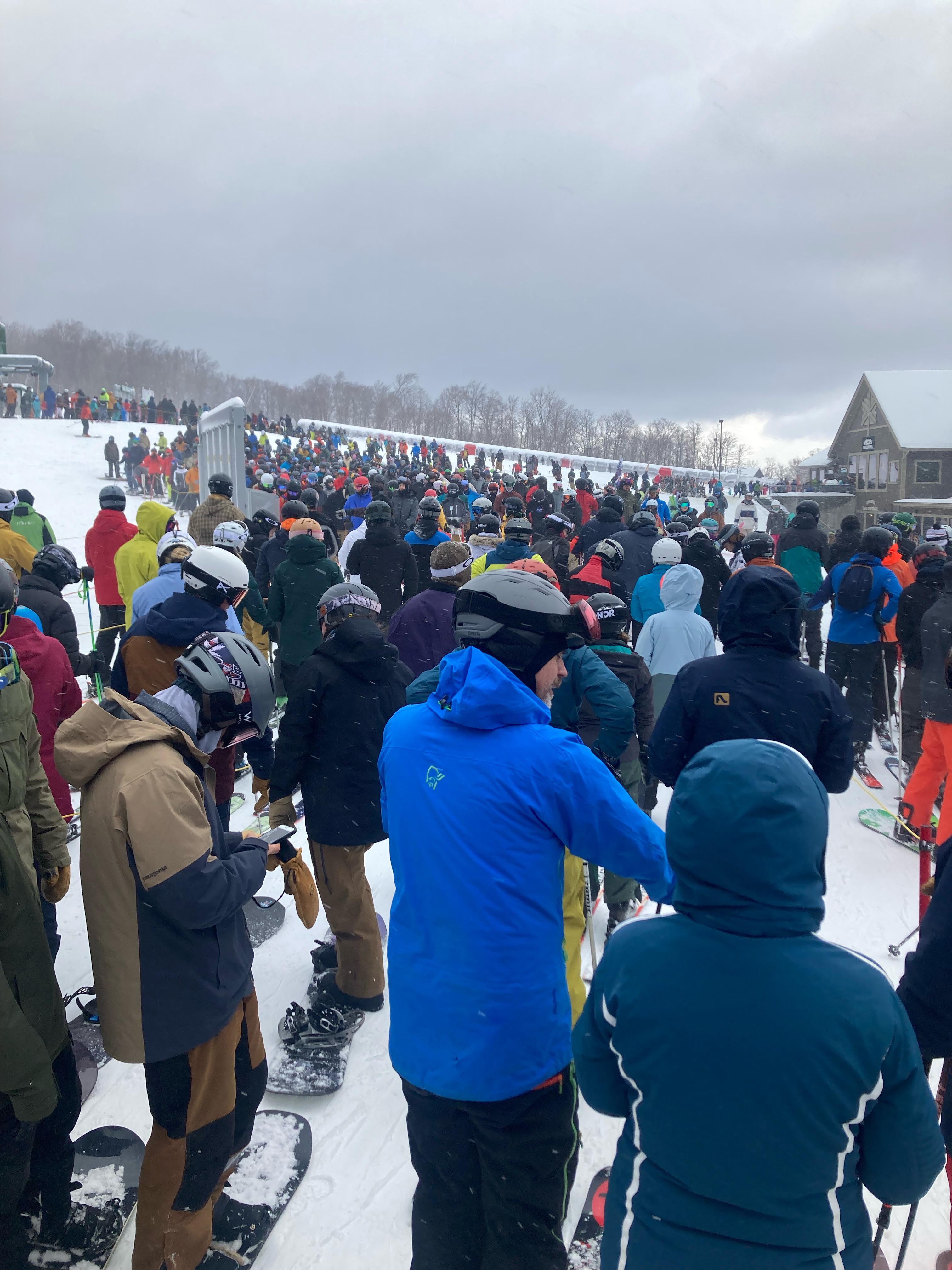Jay Peak lines are a nightmare today! Weekend trips just aren’t worth
