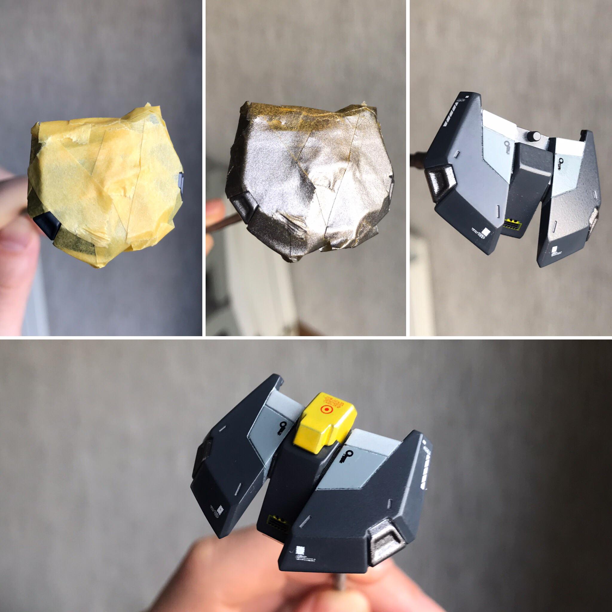 WIP on HG 1/144 Jesta custom build. Removing masking tape is easily my