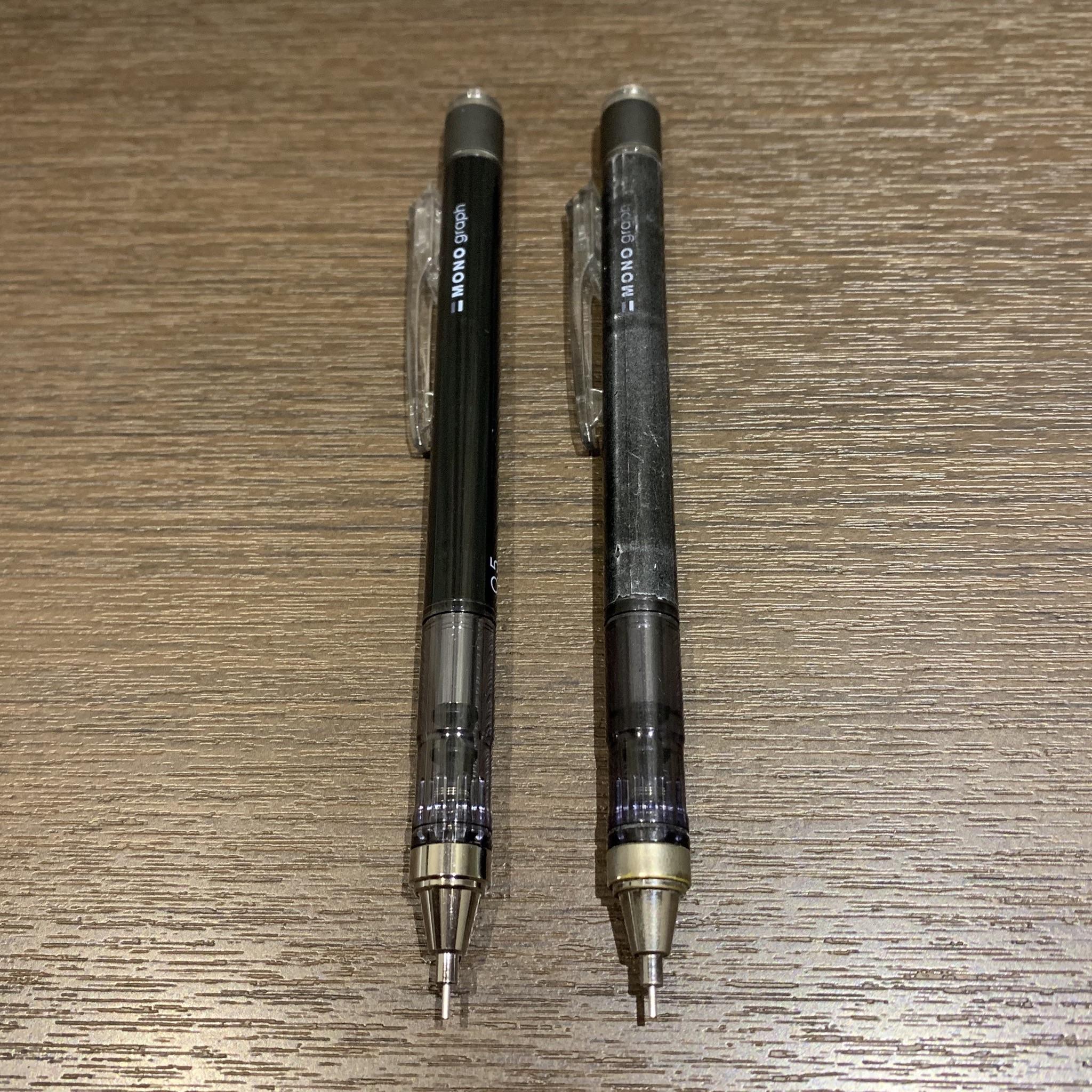 Right is a mechanical pencil I bought in Japan 3 years ago and used