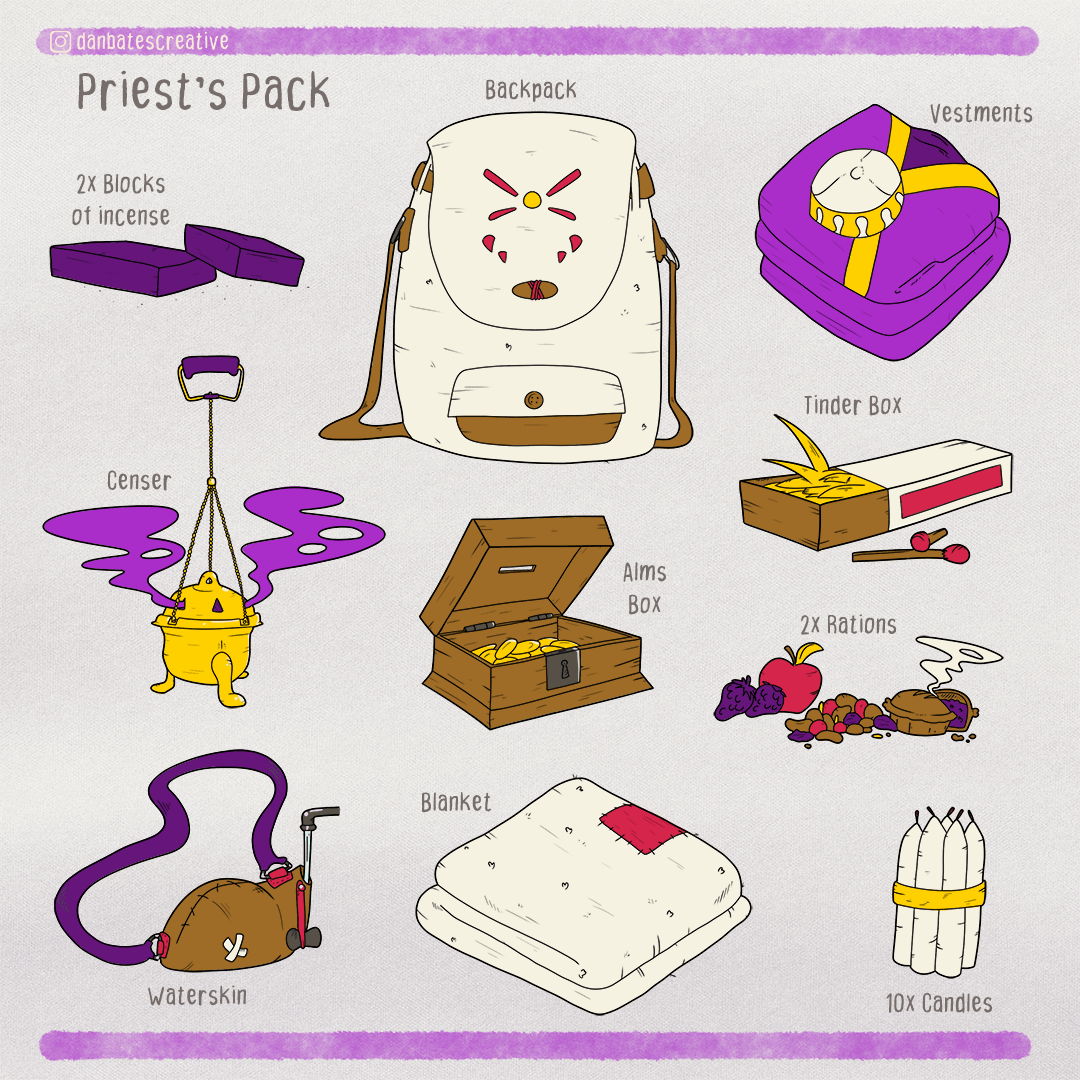 [ART][OC] I've been making a series of starting equipment packs to show