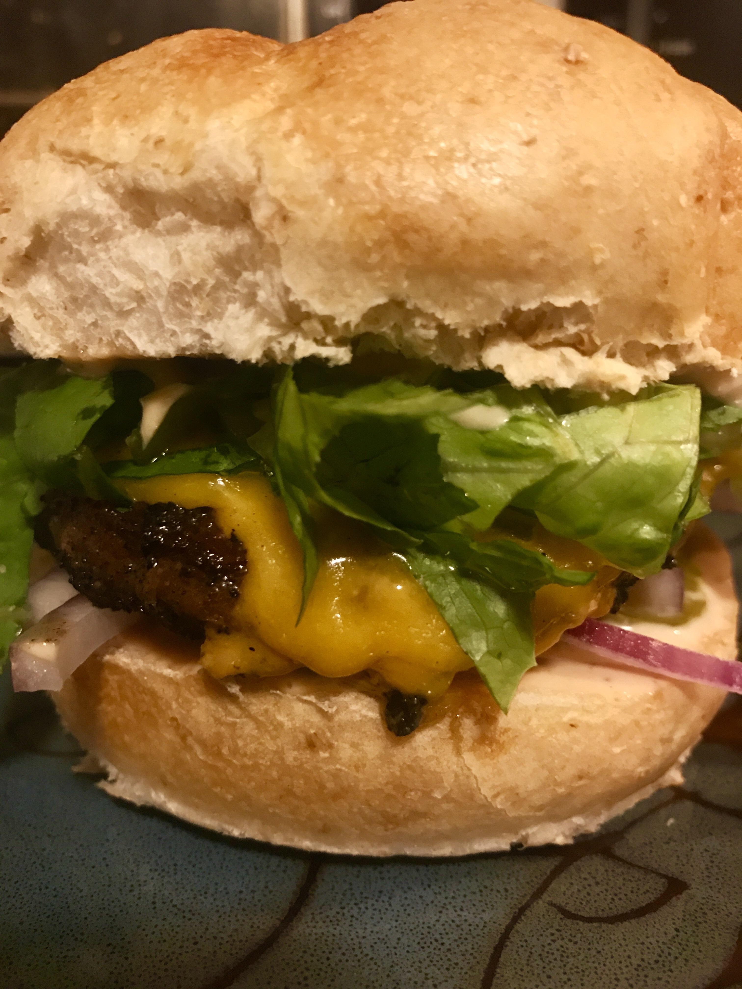 I was craving a burger. This one's a hall of fameer seared with Tony