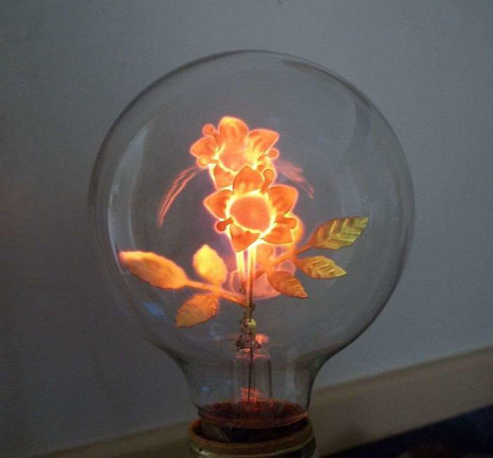 The Filament Of This Antique Light Bulb Is Shaped Like Flowers r