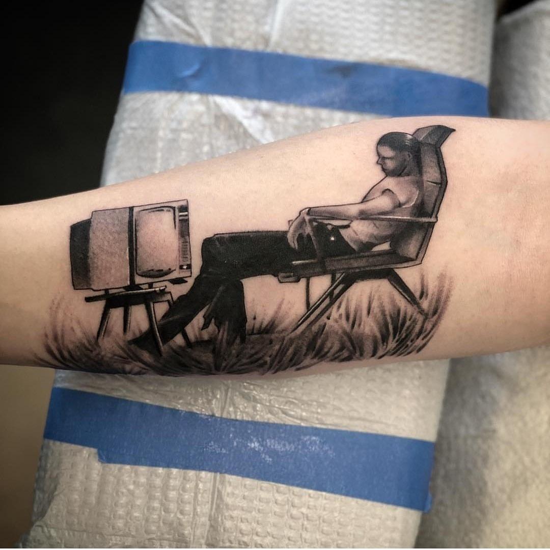 First Tattoo Pink Floyd's The Wall Scene by Bryan Black Elm Street