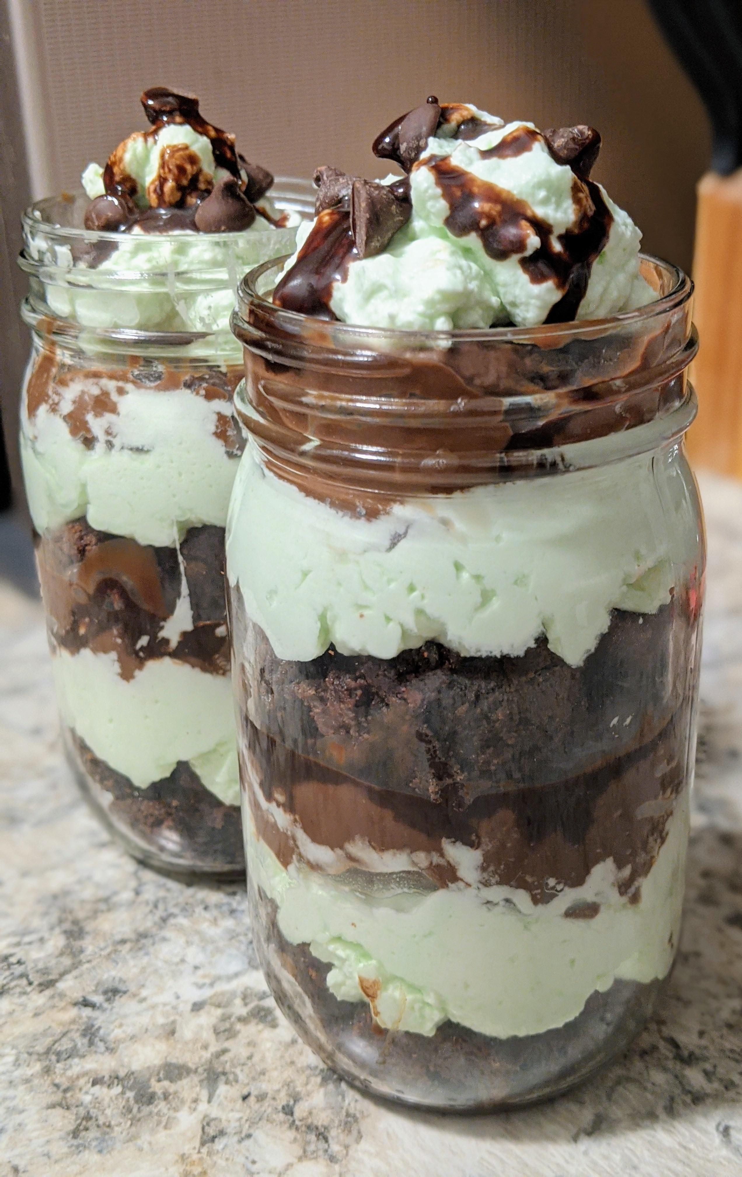 Week 44 Trifles Mint Mocha Pudding & Brownie Trifle r/52weeksofbaking