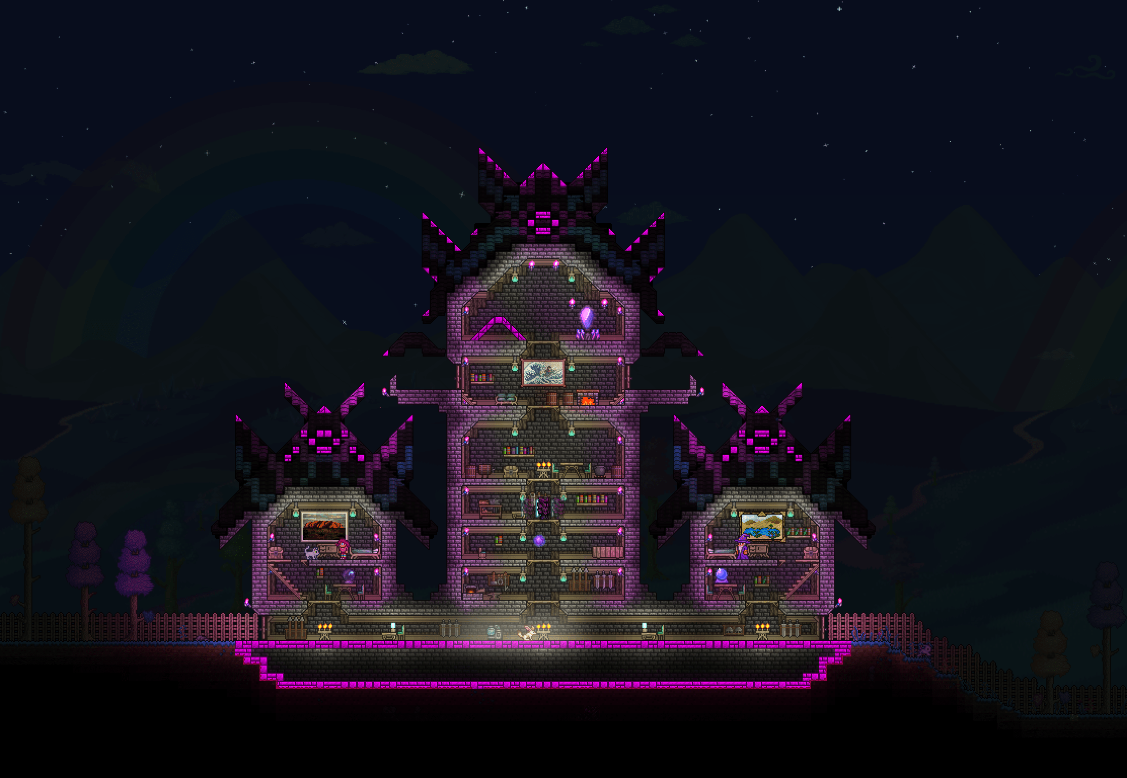 My hallow NPC base! r/Terraria