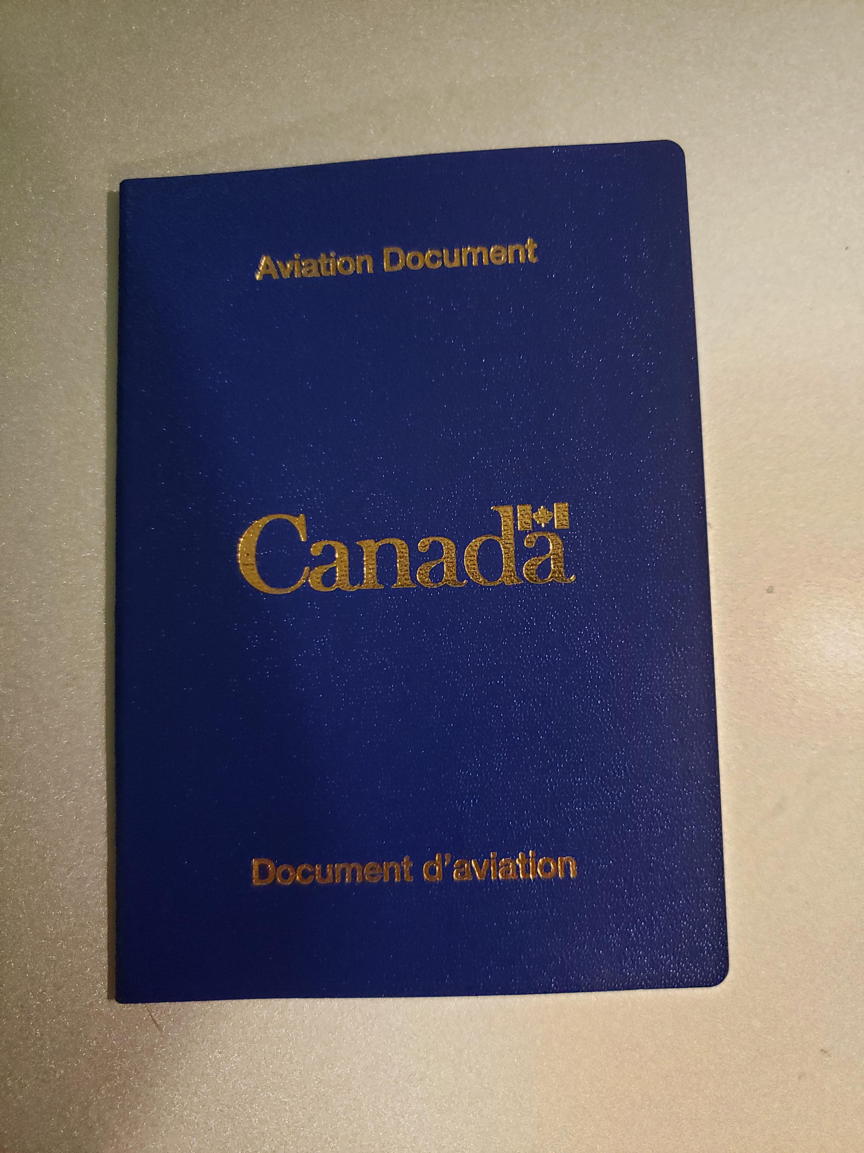 I present the Canadian Aviation Document Booklet or better known as a