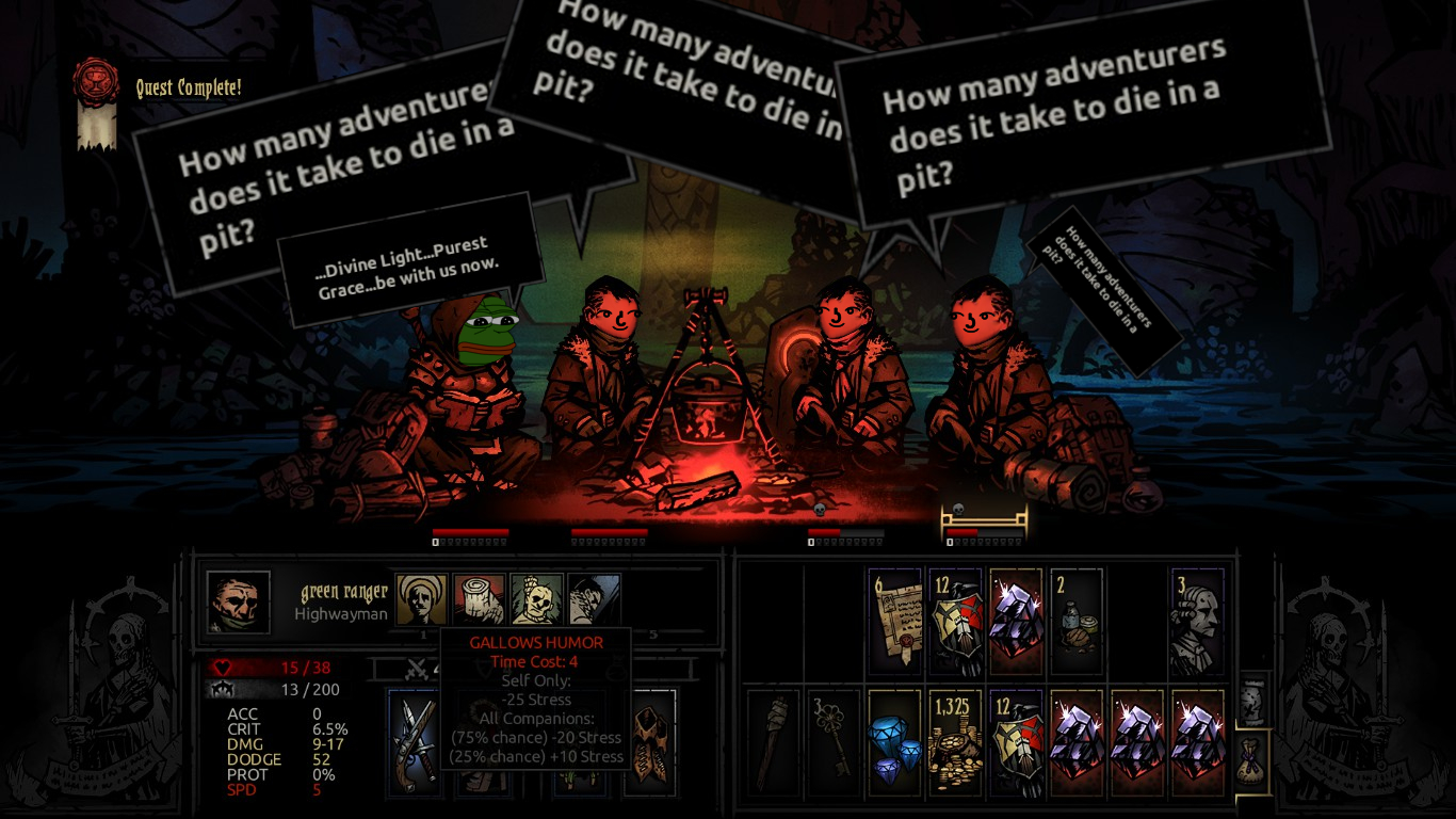 what camping with 3 highwaymen is like darkestdungeon