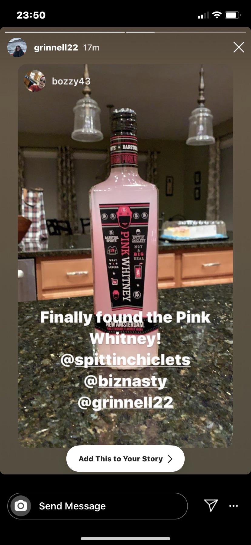 I finally found the Pink Whitney in Kentucky. And got a shout out on