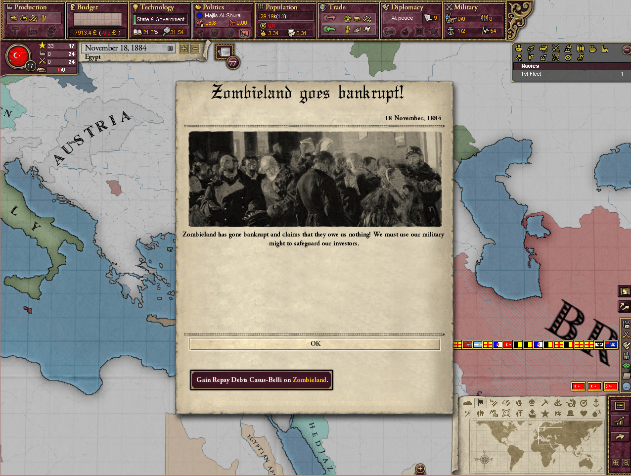 Even the dead aren't safe from economic crisis in Victoria II. r