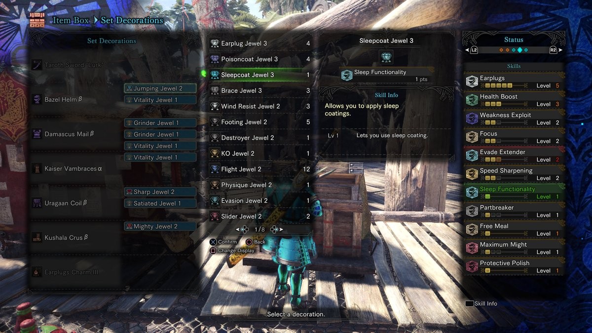 Sleepcoat Jewel 3 off T2! r/MonsterHunterWorld
