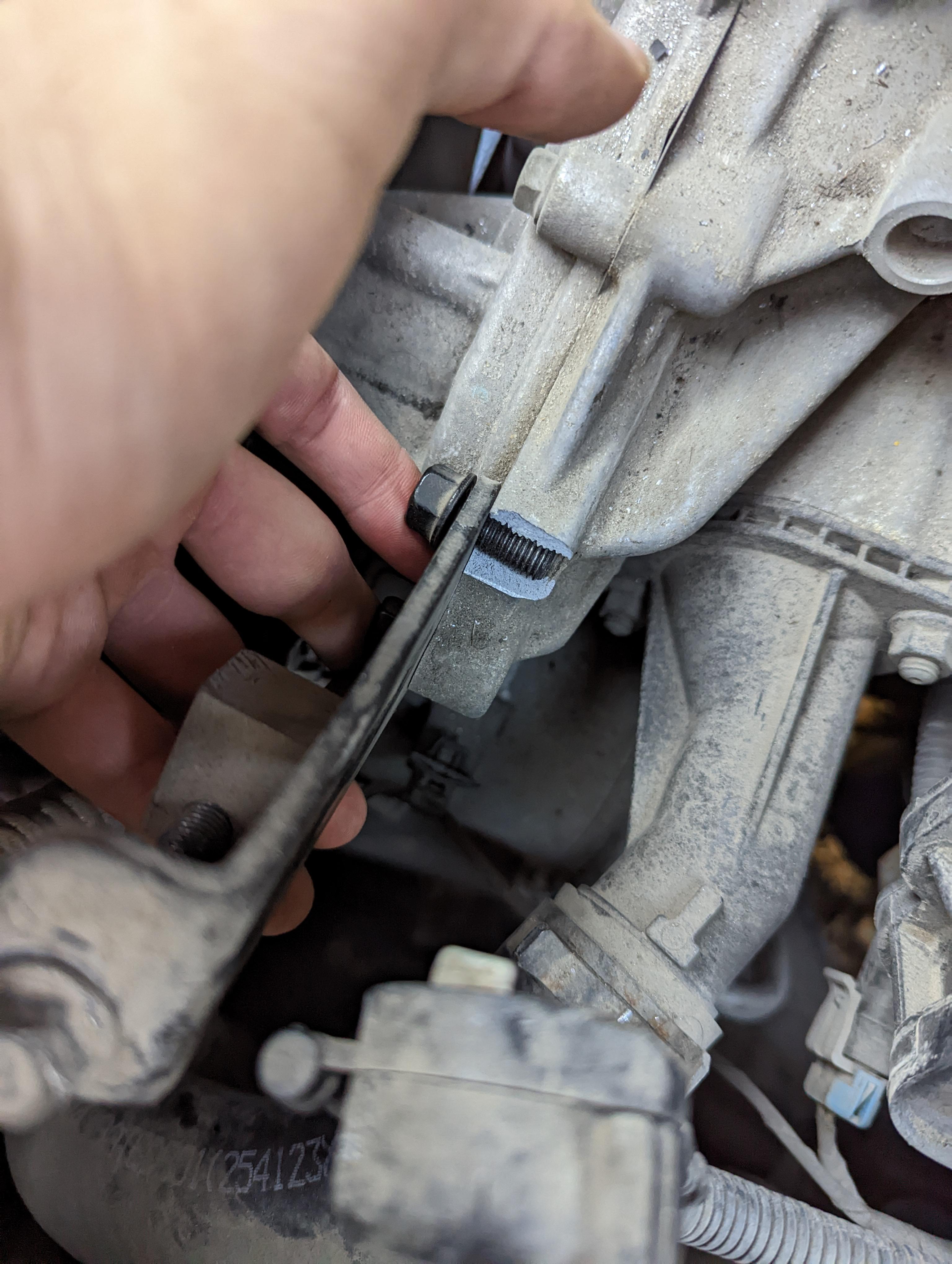 Bolt housing for belt tensioner broke off 2012 Hyundai Elantra while pulling out old alternator