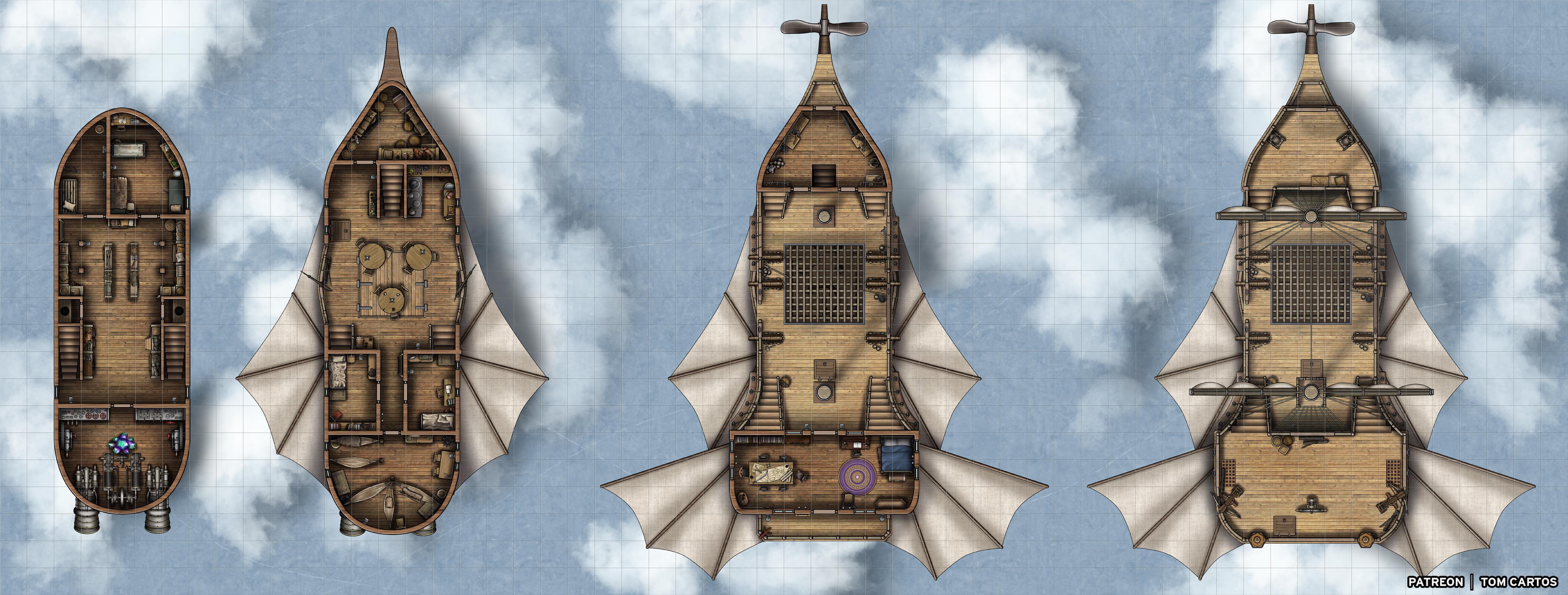 The Endless Horizon A Four Deck Airship with an Arcane Boost! [58x22