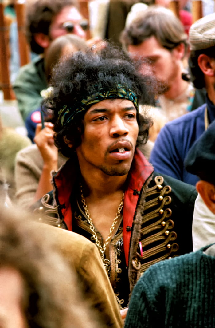 Jimi in the Crowd at Monterey Pop Festival, (1967) jimihendrix