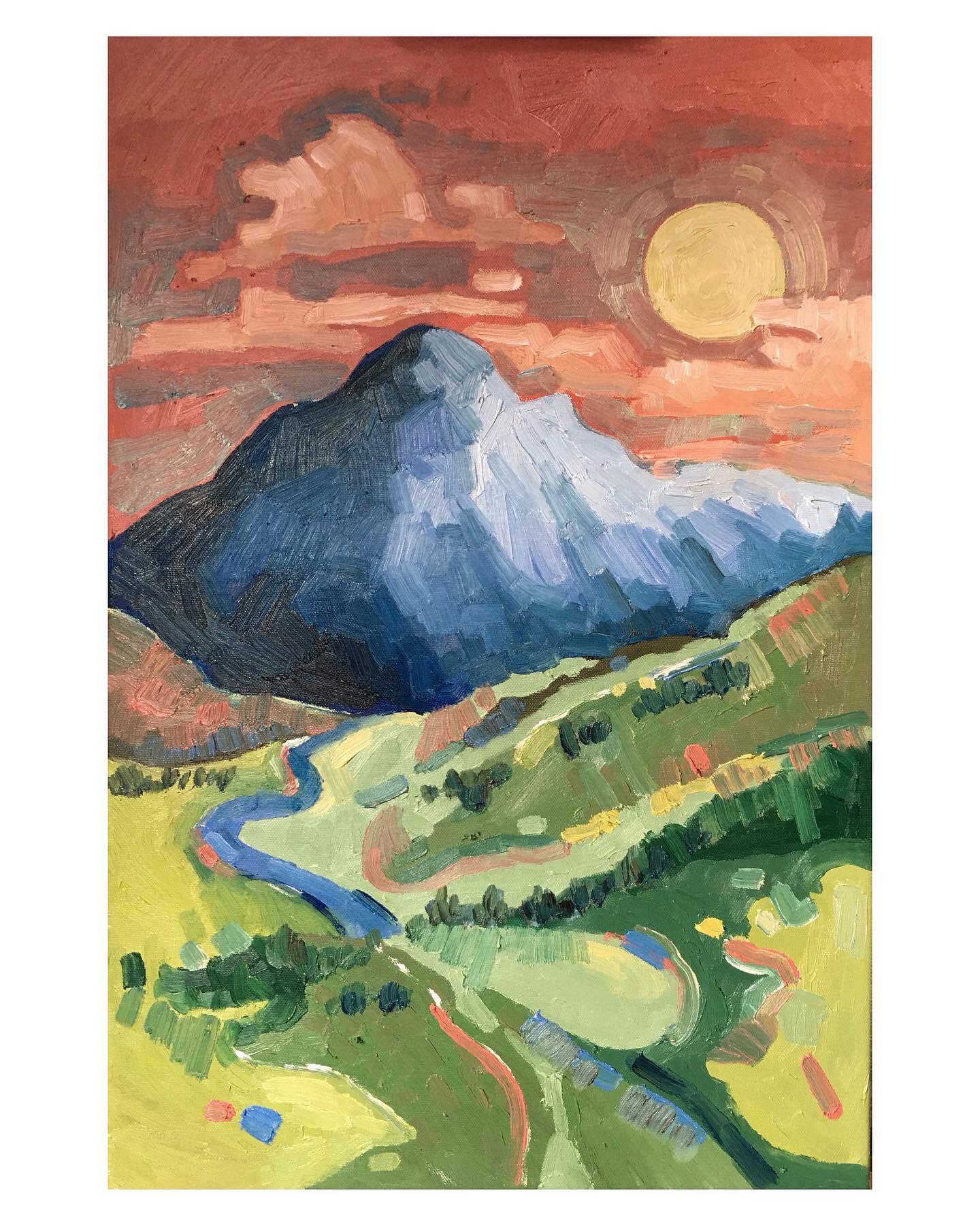 Mountain Valley, oil painting I just finished r/Artoilpainting