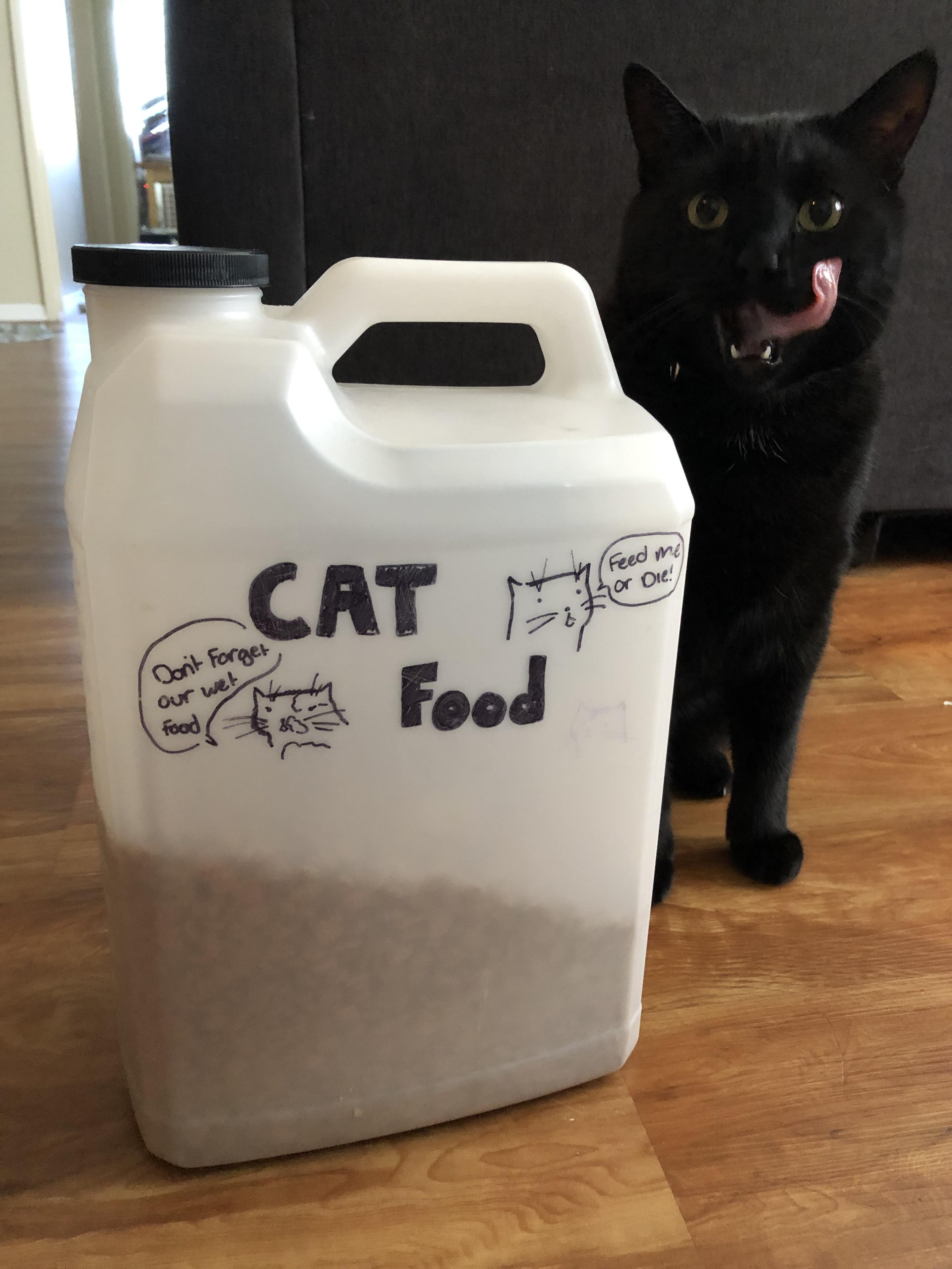 Instead of buying a whole new container for food, we deep cleaned and