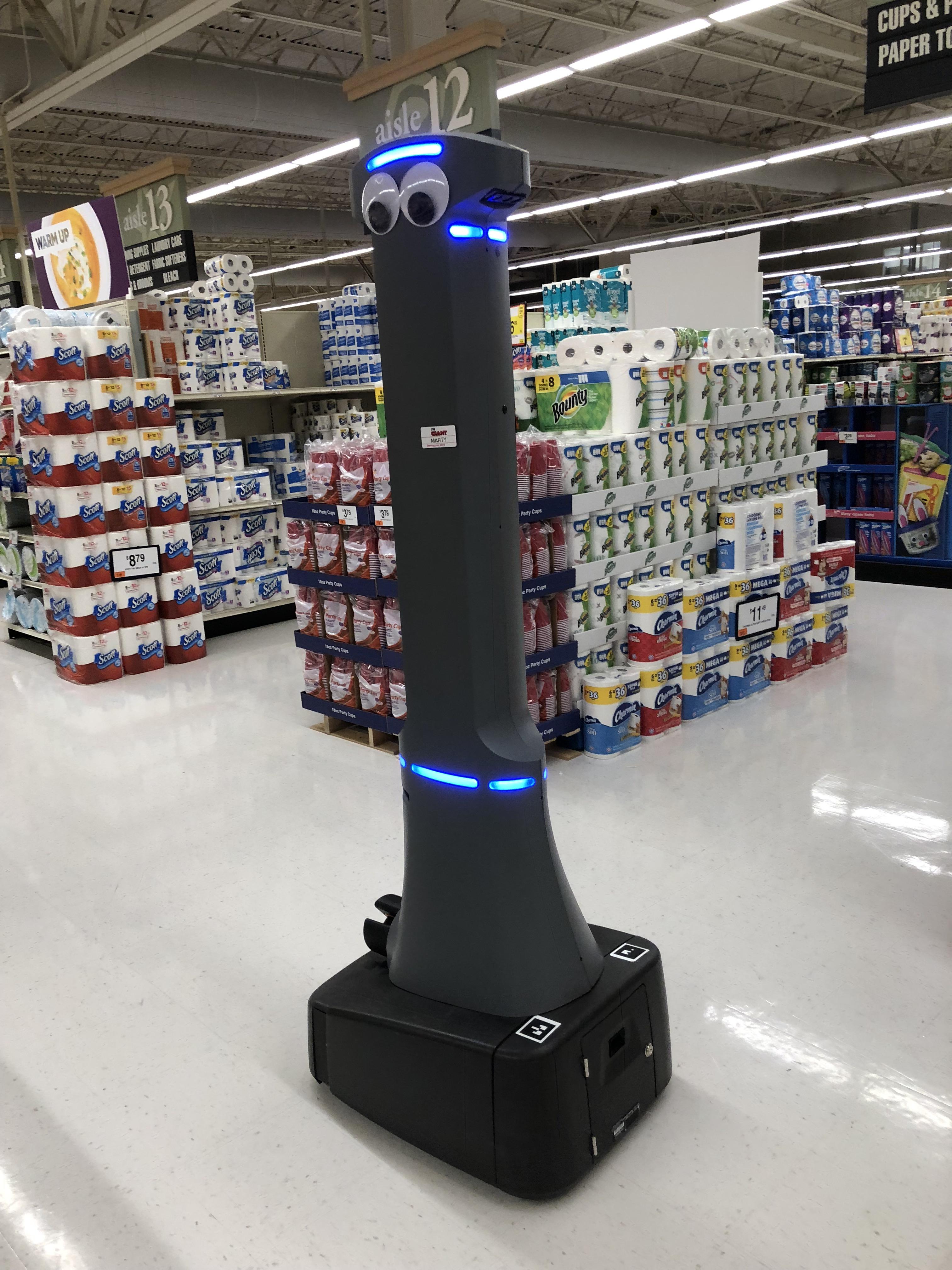 My local Giant Grocery Store has a robot “Marty” that roams the store