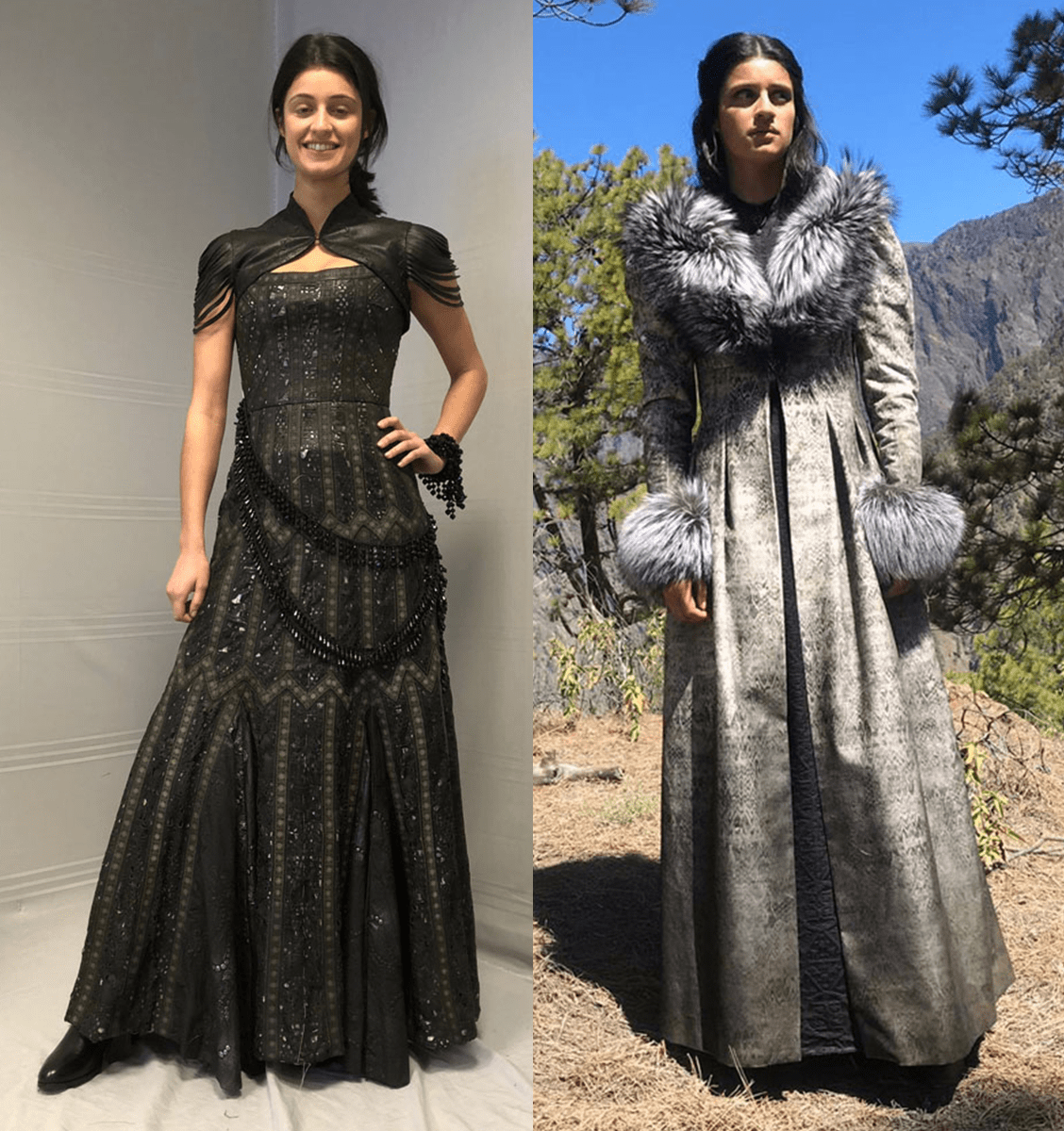 Two good pics of Yennefer's dresses, left is episode 3 and right is