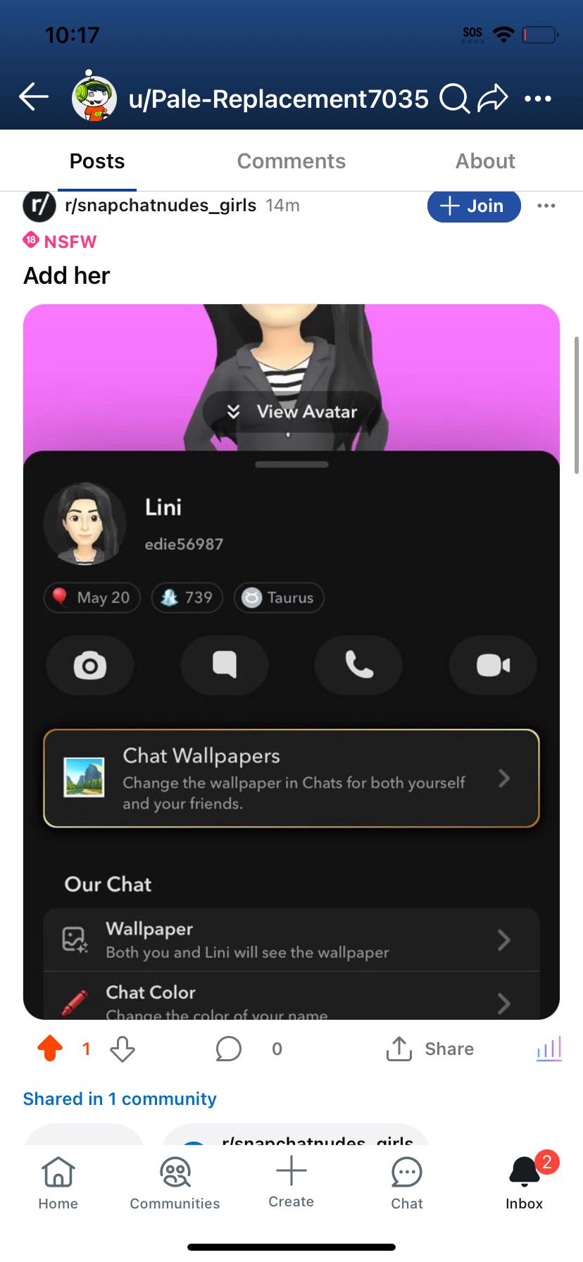 Add her “snapchat nudes” : snapchatnudes_sfs