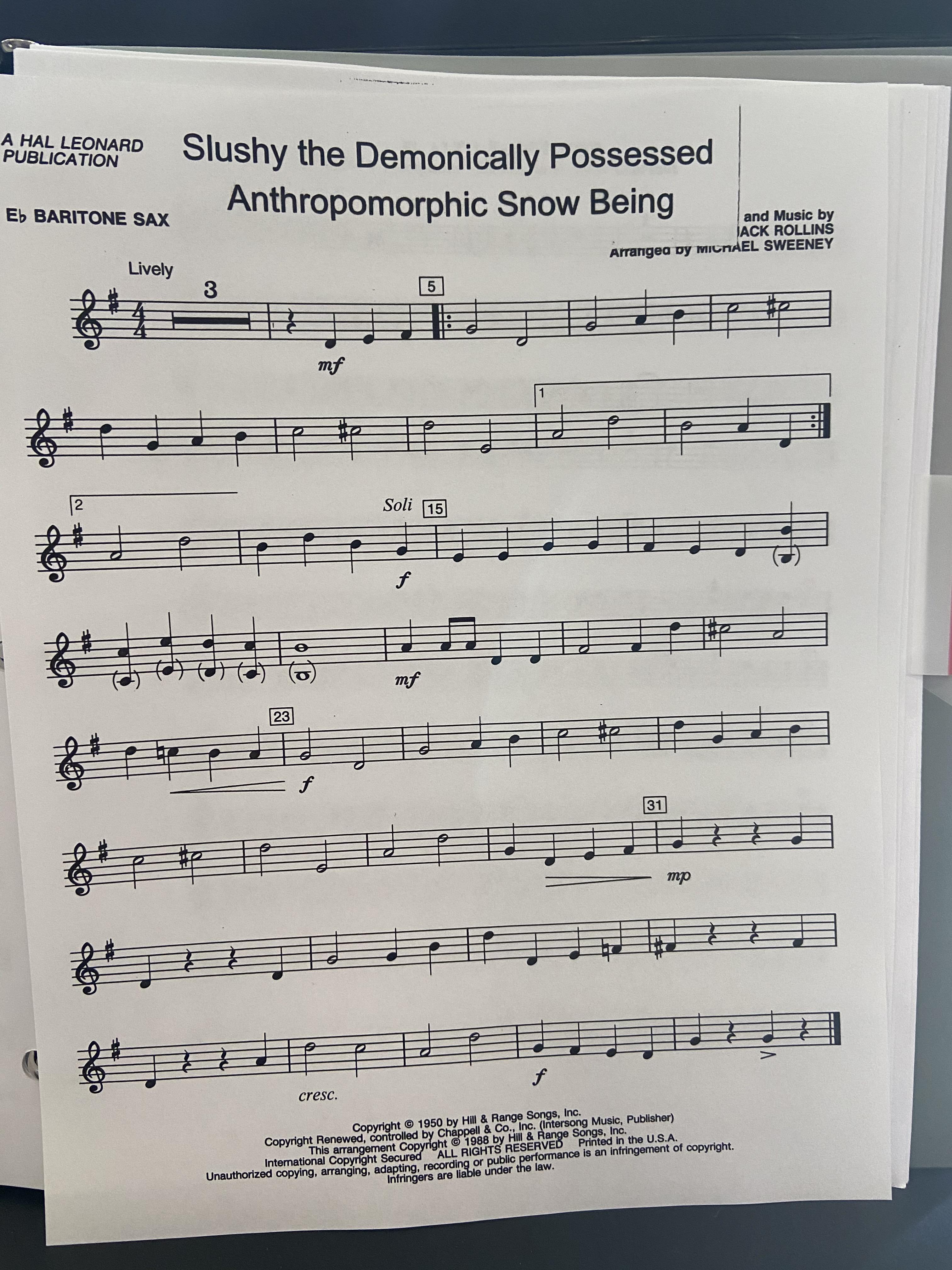 Sightread this Christmas classic in band today r/marchingband
