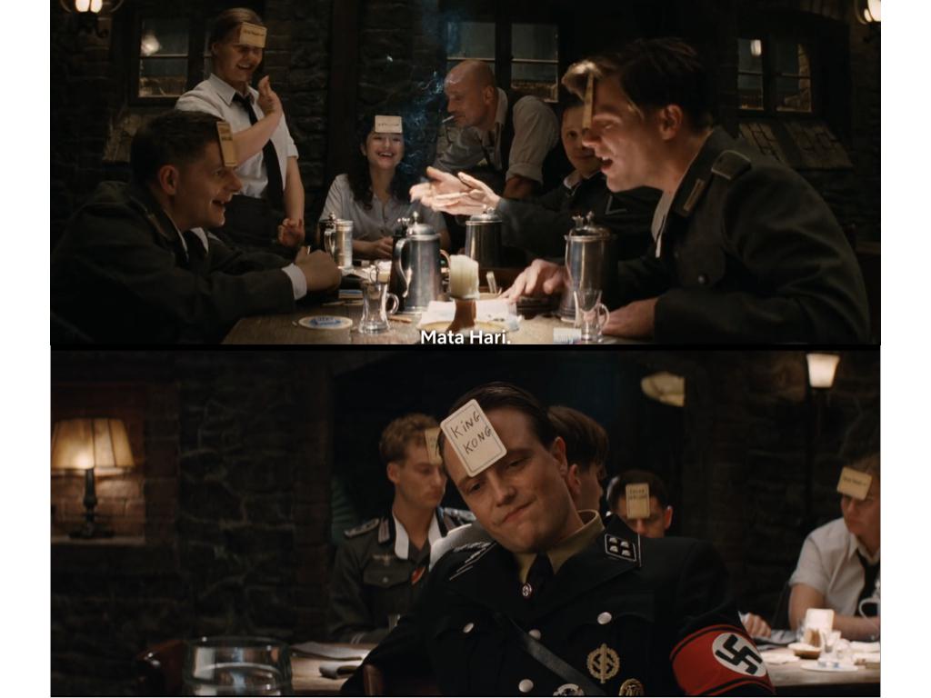 In Inglourious Basterds (2009) during the bar scene while the German