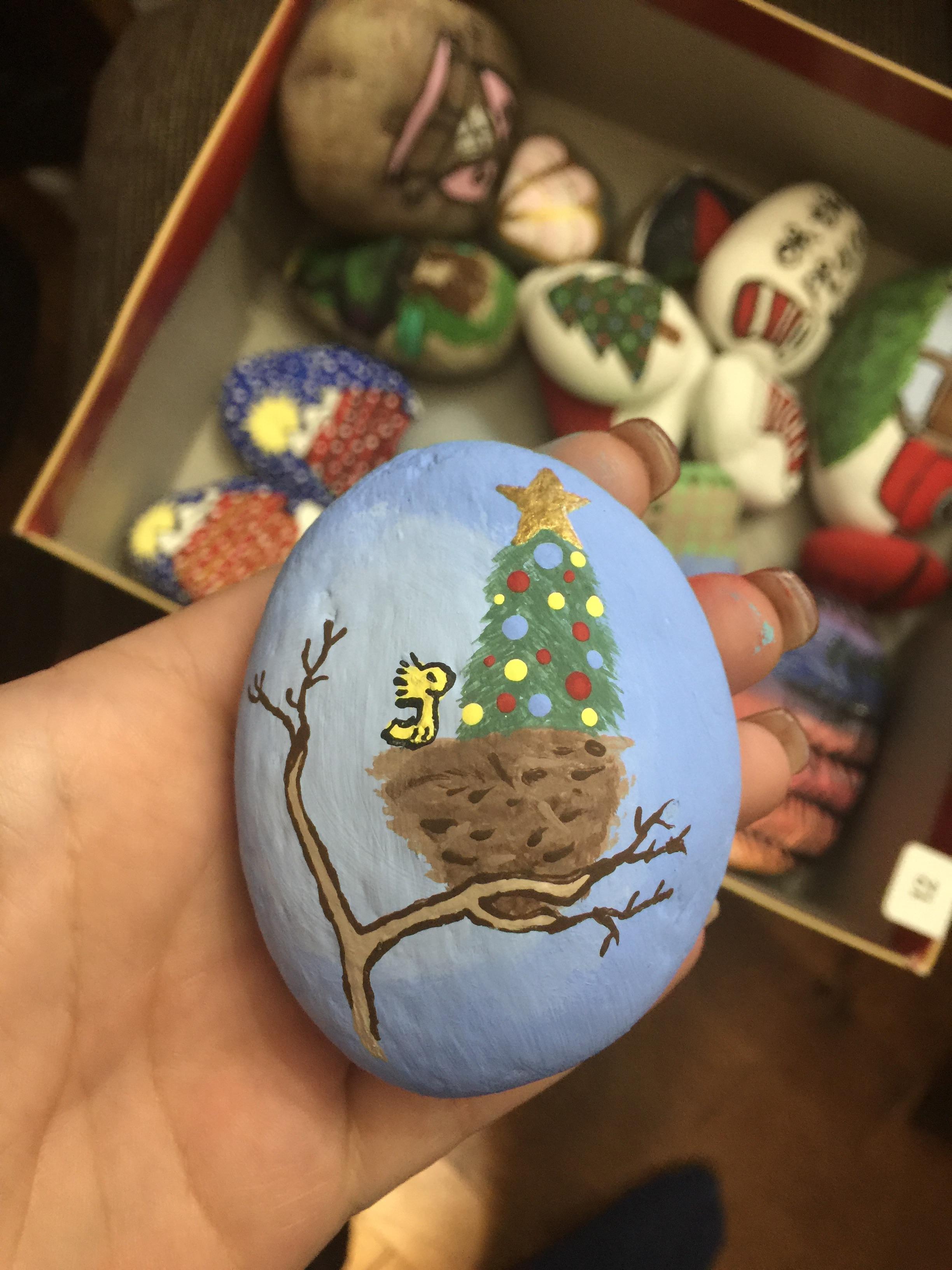 Christmas Dinner Place Markers My sister and I have been painting rocks the last few months to use as