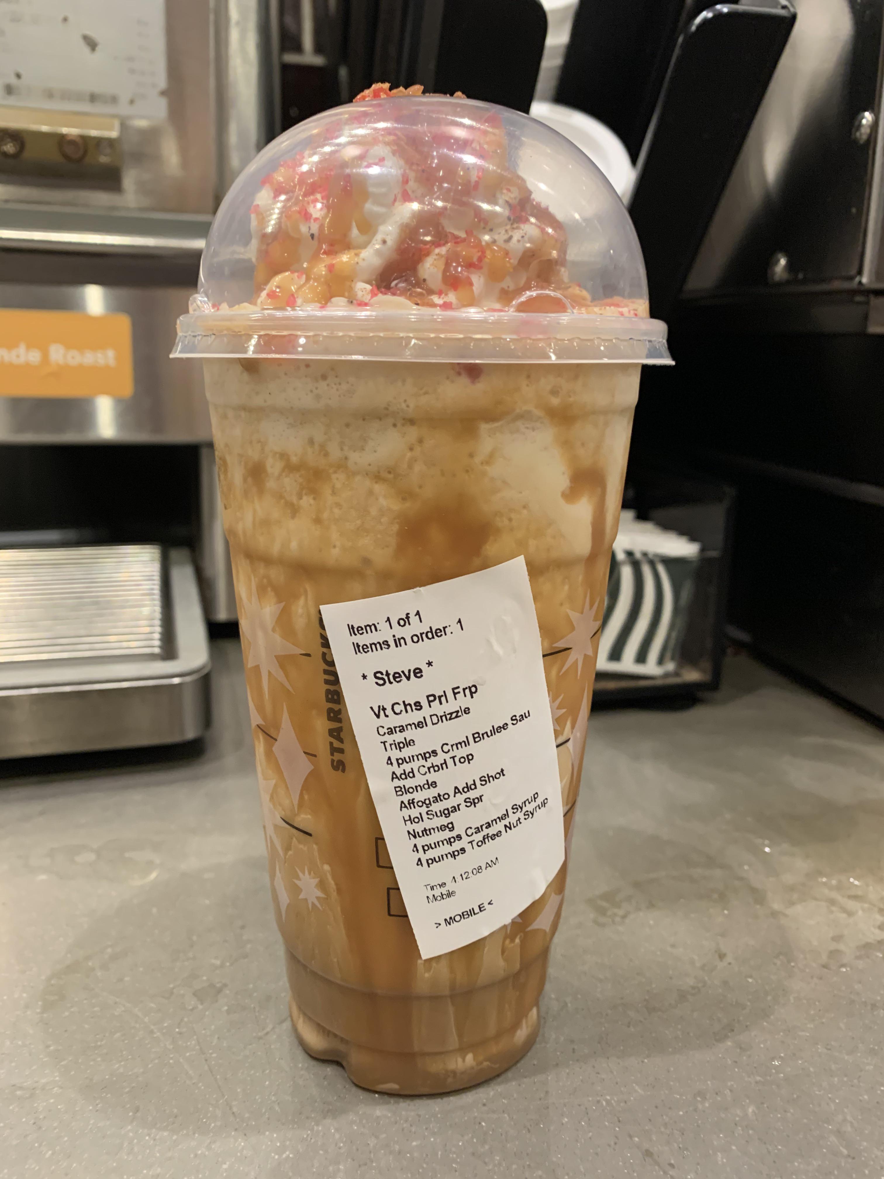 If your Starbucks order looks like this at 415 in the morning, don’t worry about what’s in the