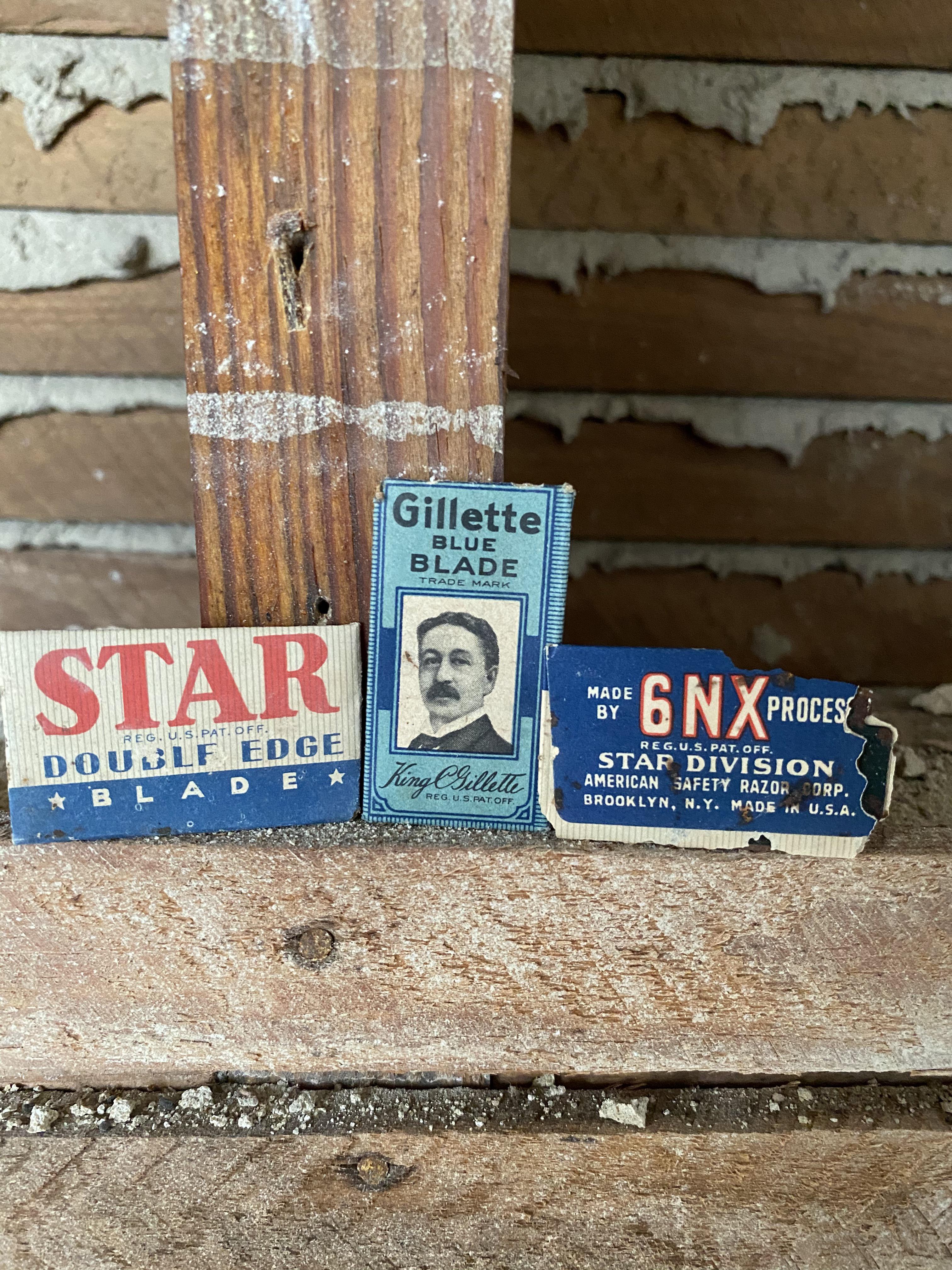 Old Razor Blades Found Inside Wall During a Remodel. There Were About
