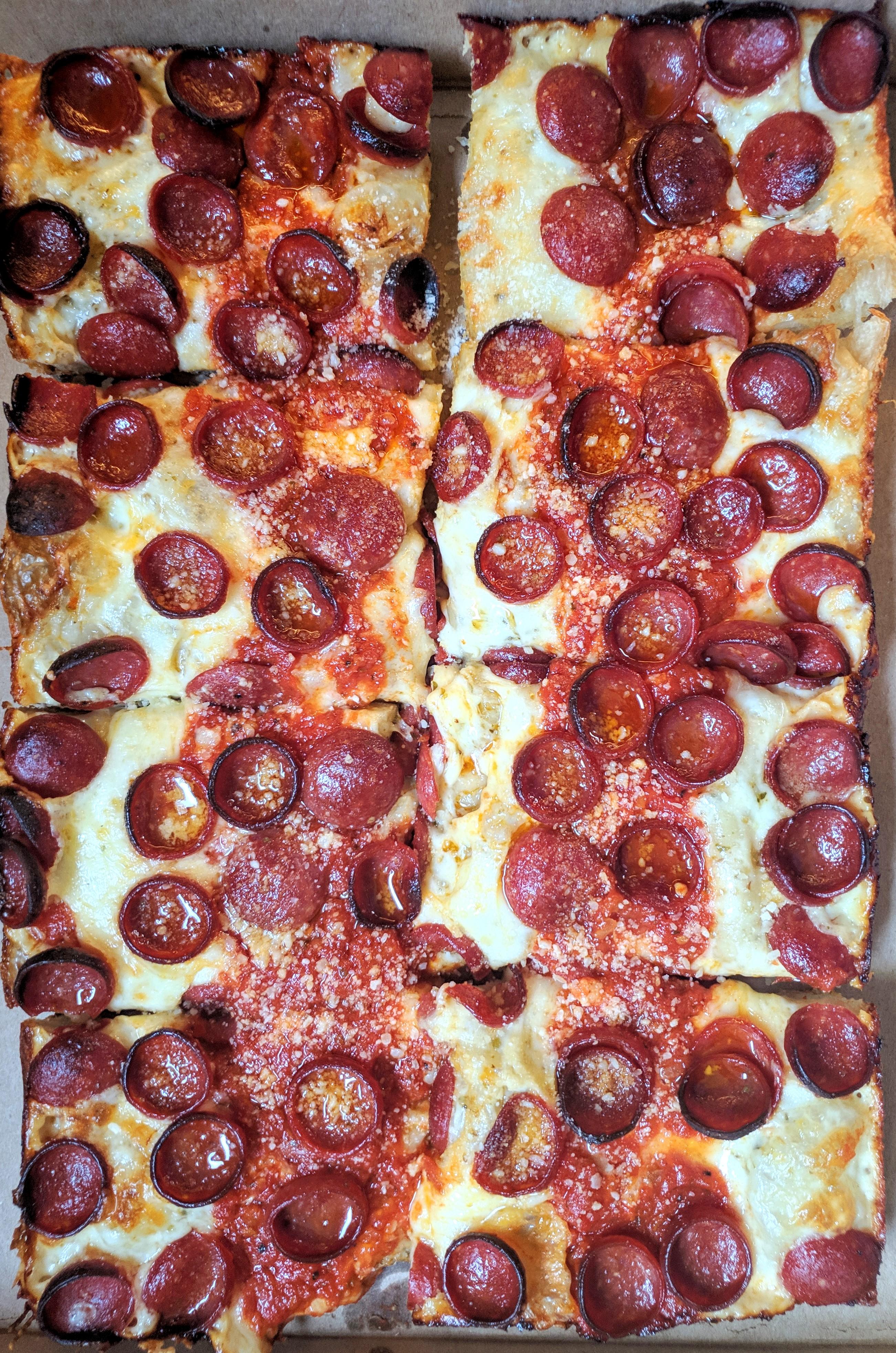 Homemade Detroit Style Pizza in my NY kitchen r/Detroit