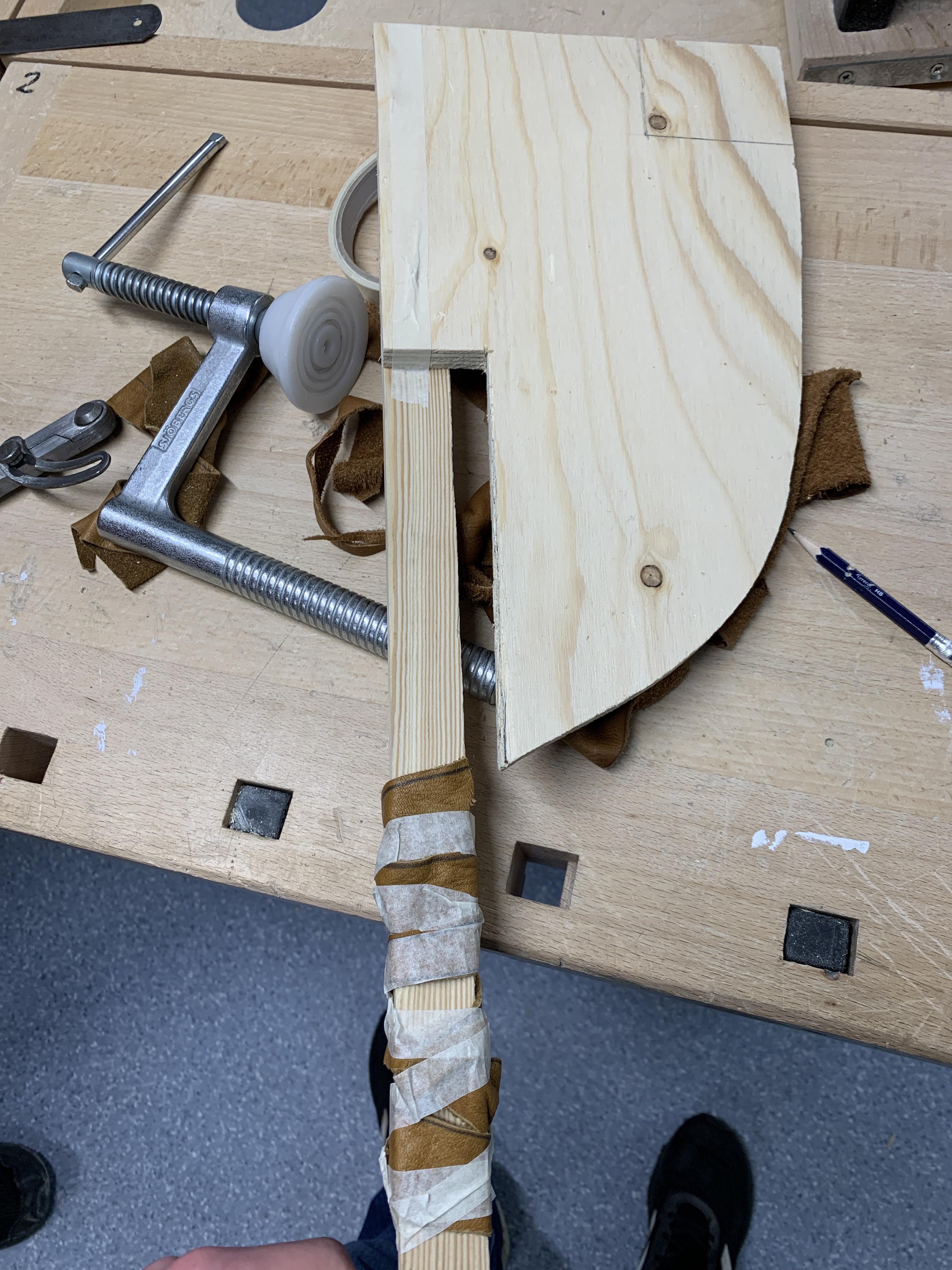 Made an axe in Woodcrafts today( What do yall think of it r/woodworking