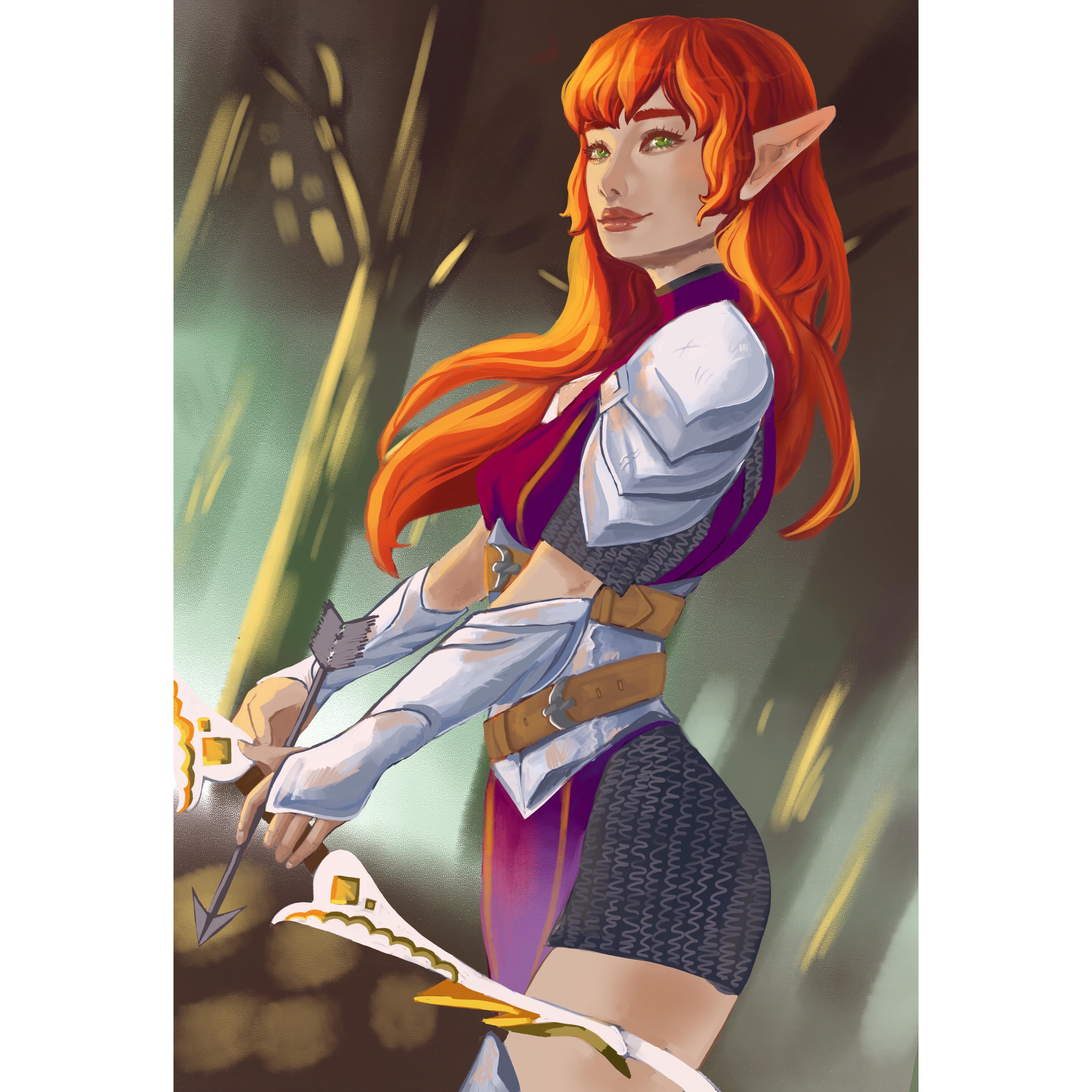 [OC] D&D commission; Wood Elf/Life Cleric! r/characterdrawing